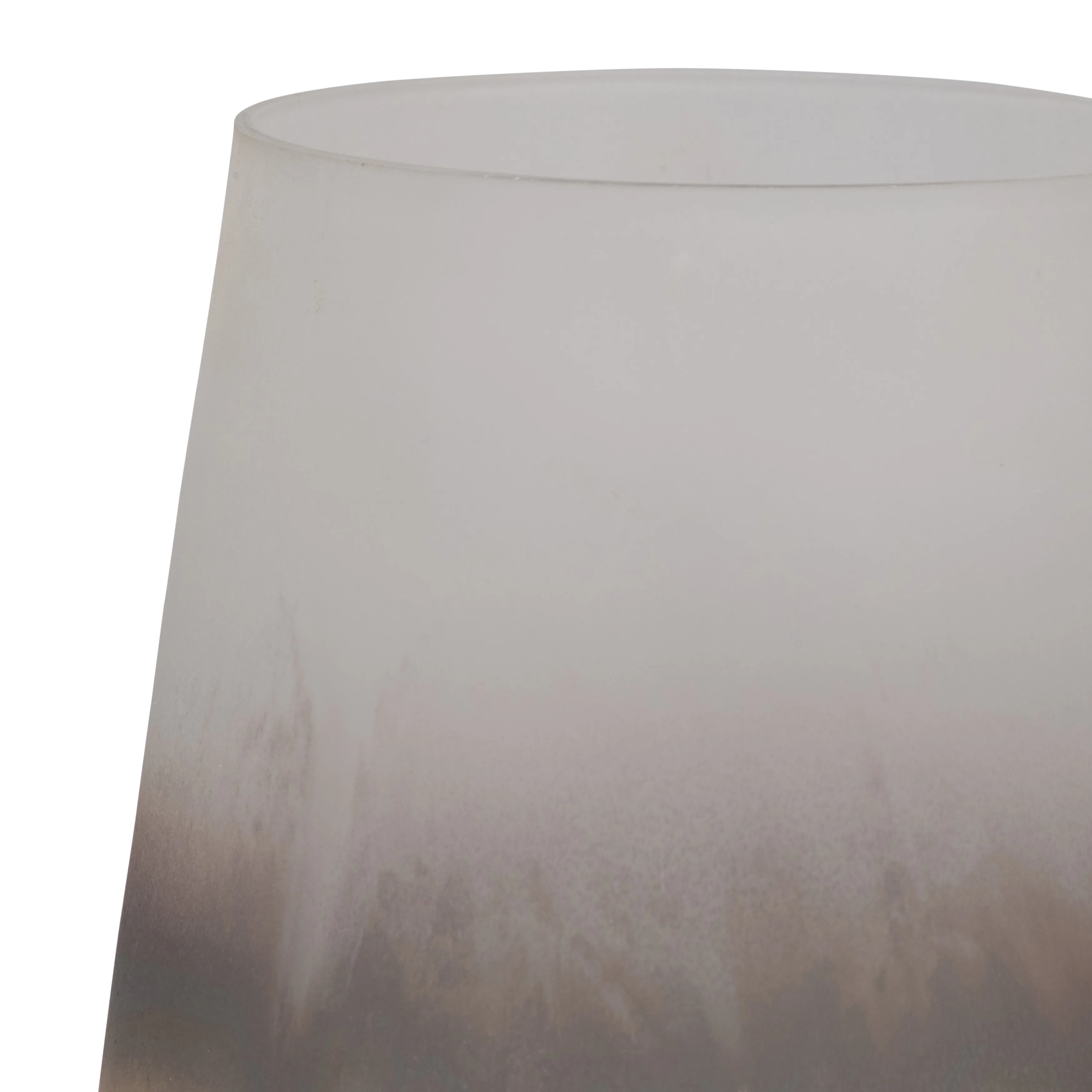 GLASS, 9" ANTIQUED FINISH VASE, IVORY