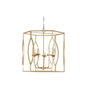 Gold Boxed Leaf Foil Finish Pendant Lamp