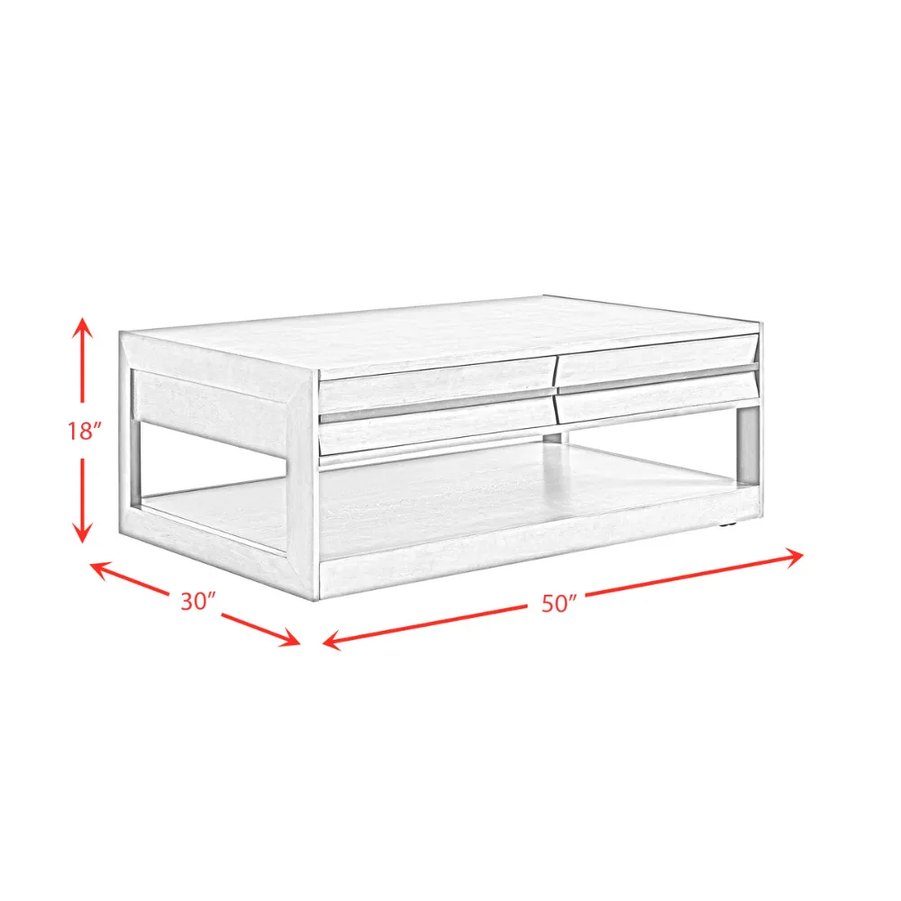 Gordon Rectangular Coffee Table In Grey