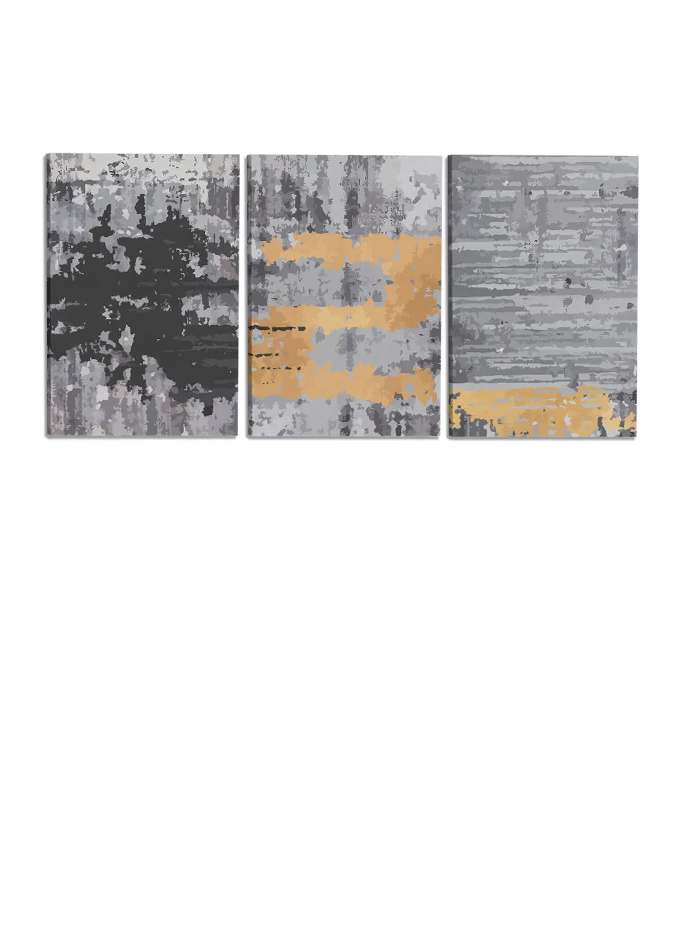 Hand Drawn Triptych Abstract Paintings(set of 3)