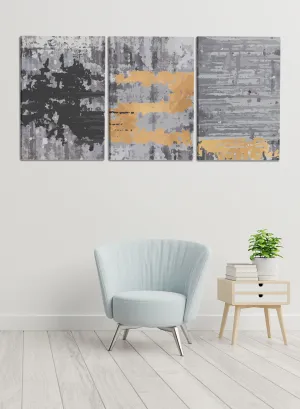 Hand Drawn Triptych Abstract Paintings(set of 3)