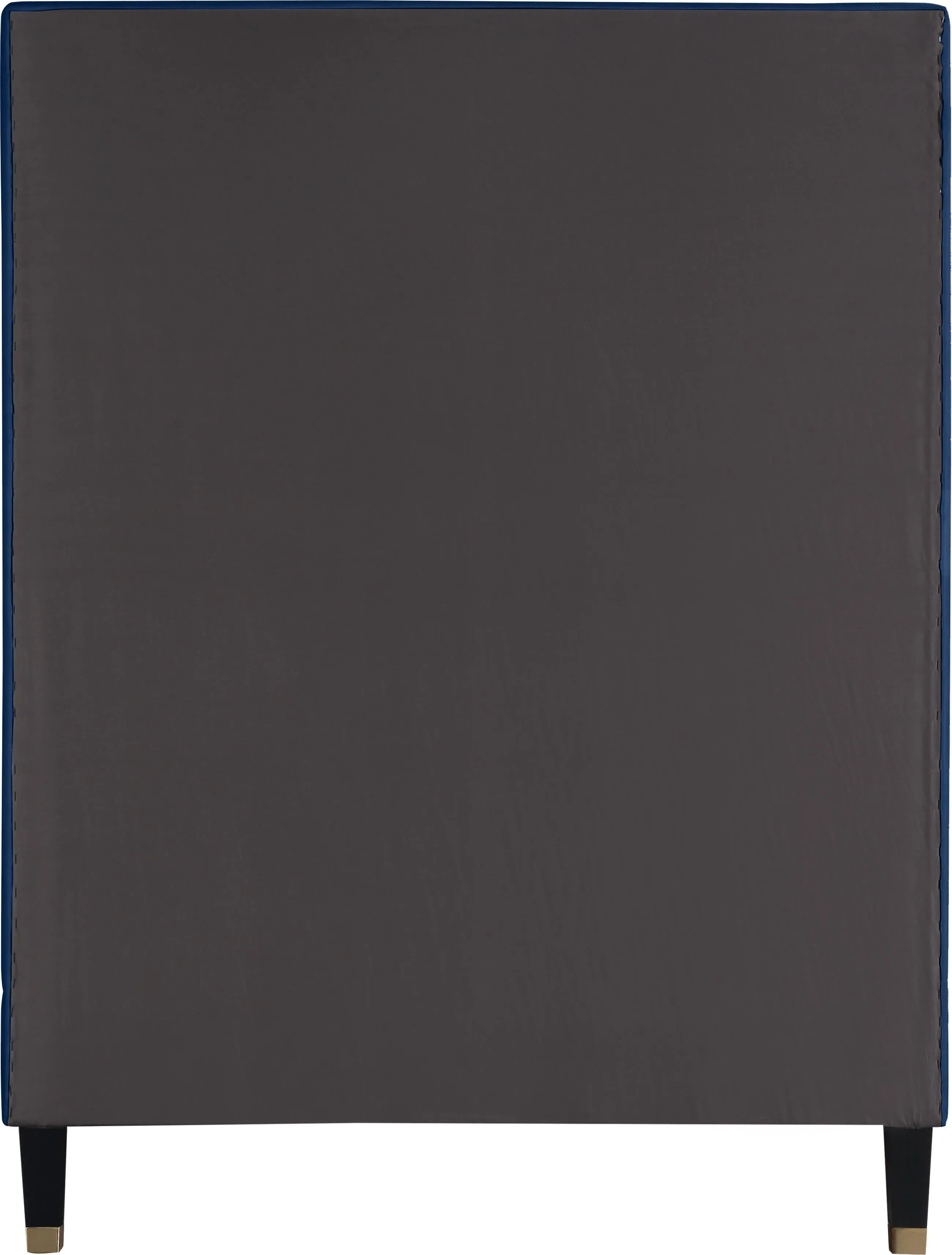 Harlie Navy Velvet Twin Bed