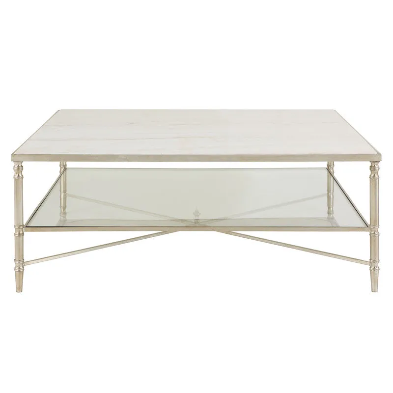 Henzler 126 W x 47 H x 126 D Square Coffee Table with Marble Top