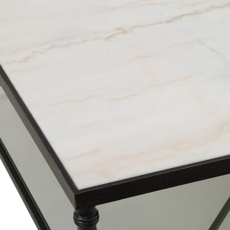 Henzler 126 W x 47 H x 126 D Square Coffee Table with Marble Top