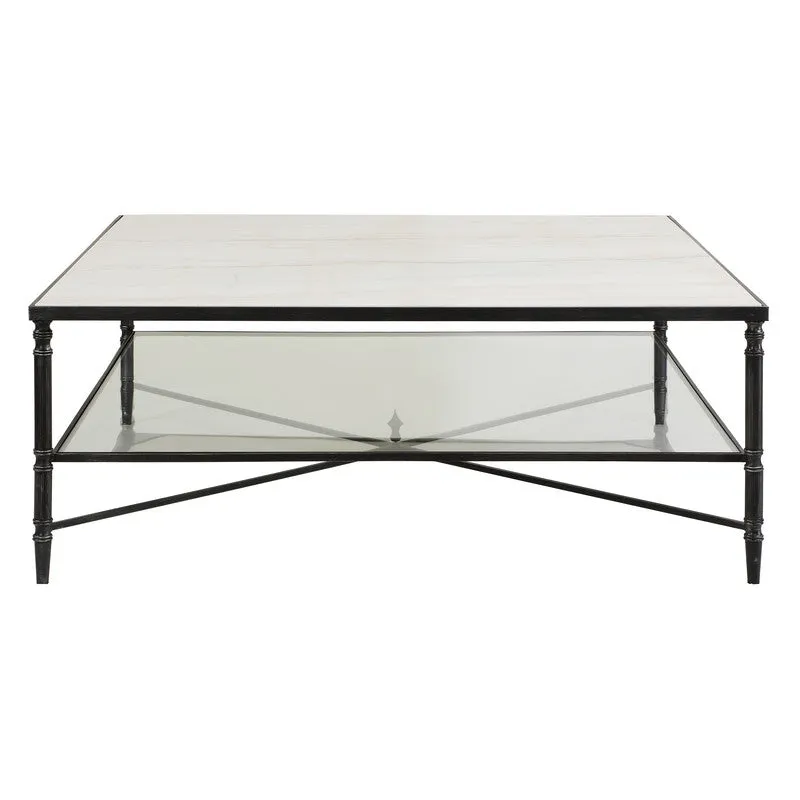 Henzler 126 W x 47 H x 126 D Square Coffee Table with Marble Top