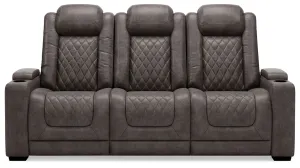 HyllMont - Gray - PWR REC Sofa with ADJ Headrest