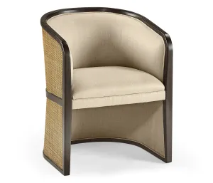 JC Modern - Langkawi Collection - Dark Brown Ash & Woven Rattan Tub Chair