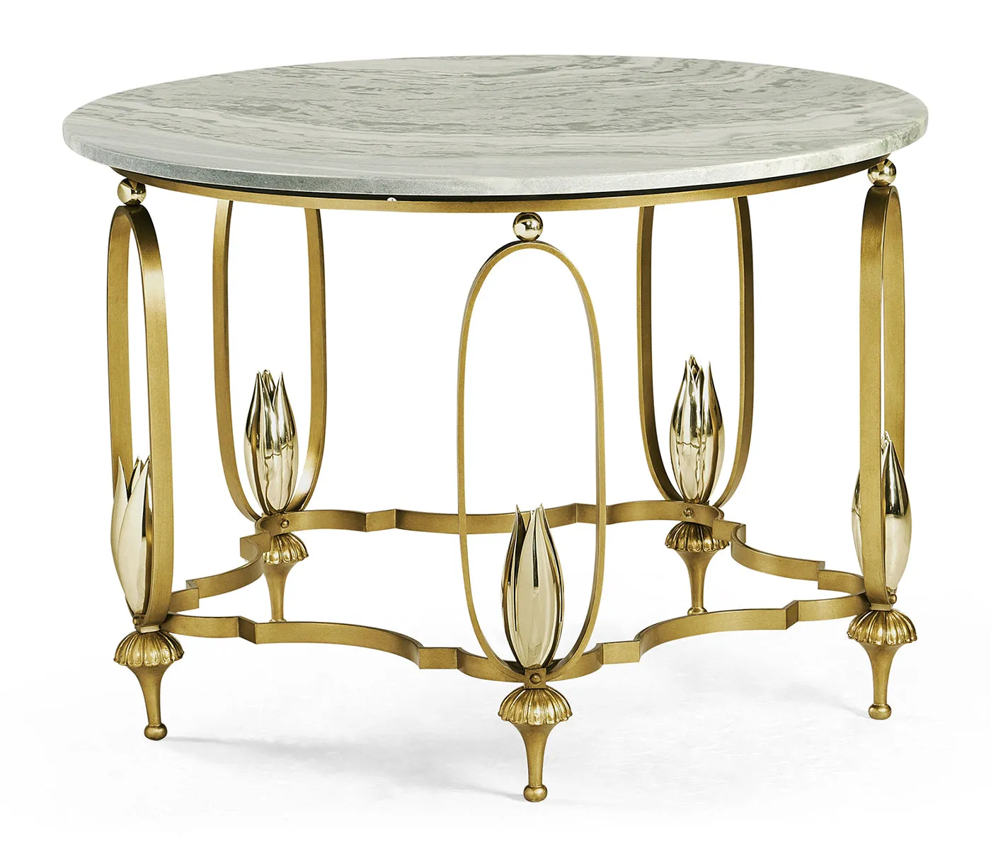 JC Modern - Luxe Collection - Gilded Centre Table with Green Marble Top
