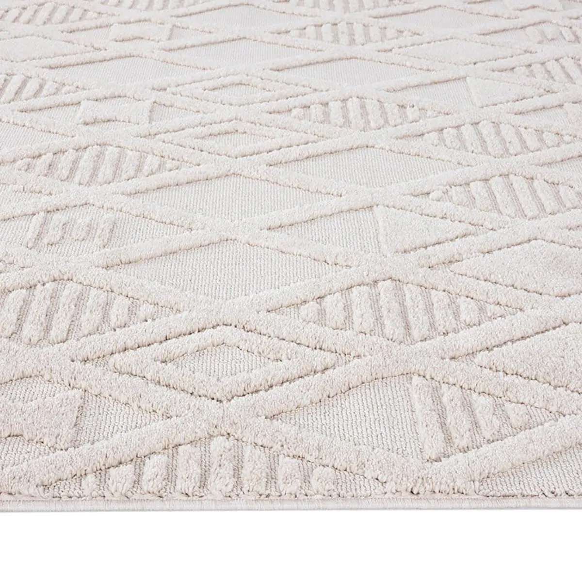 Kira Diamond Detail Textured Rug