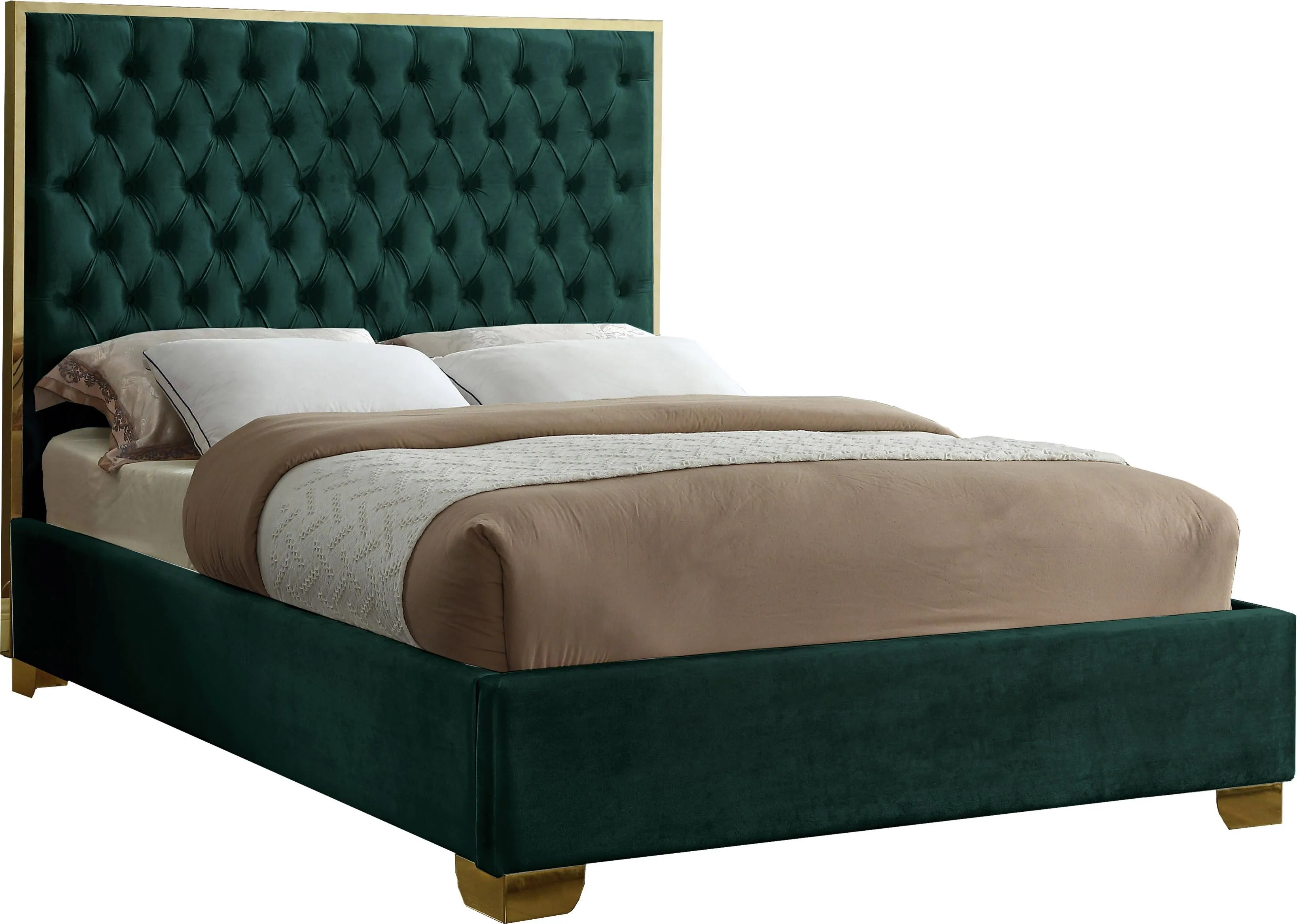 Lana Green Velvet Full Bed