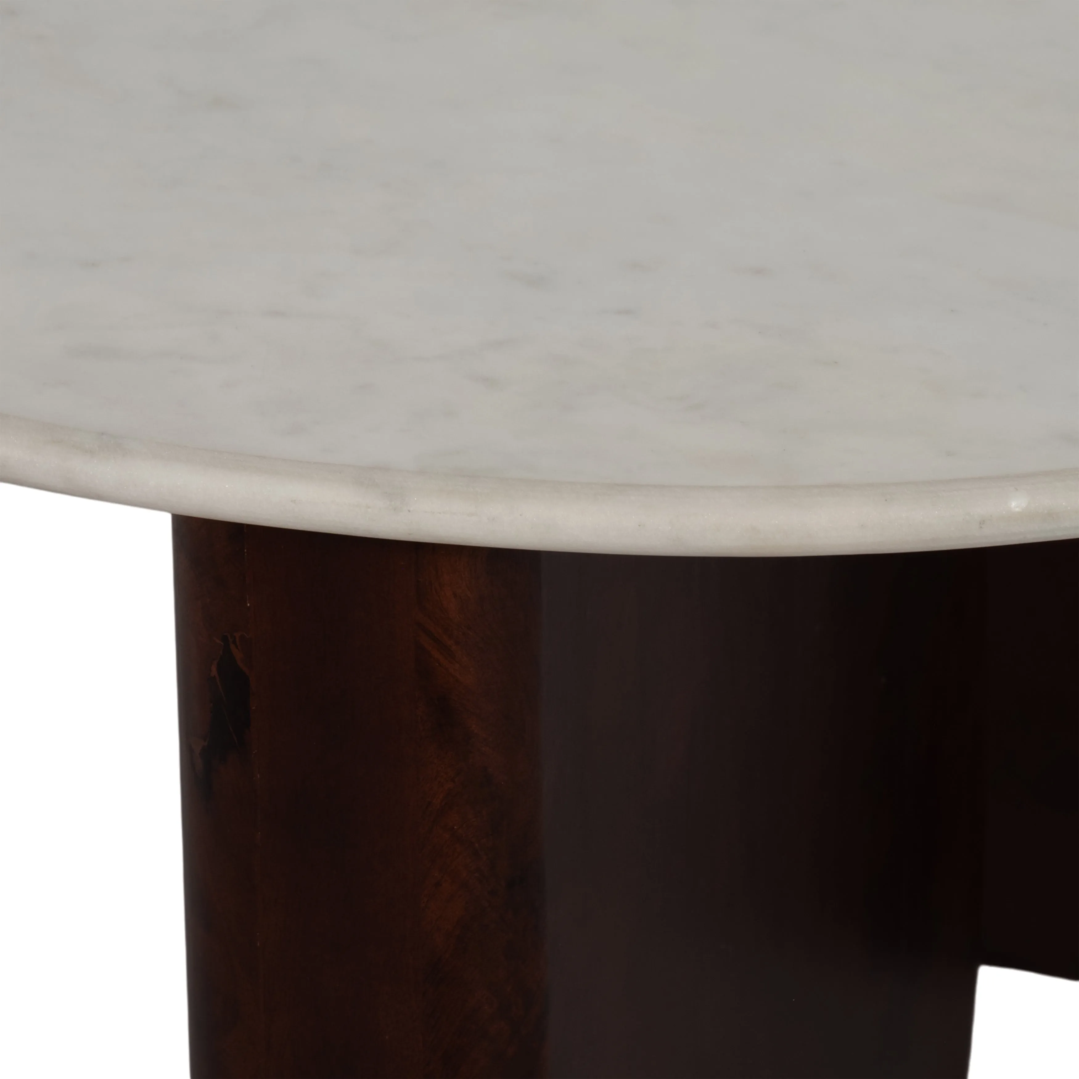 Marble/Wood, 30"Dx17"H Round Cffee Tbl,Wlnt/Wht Kd