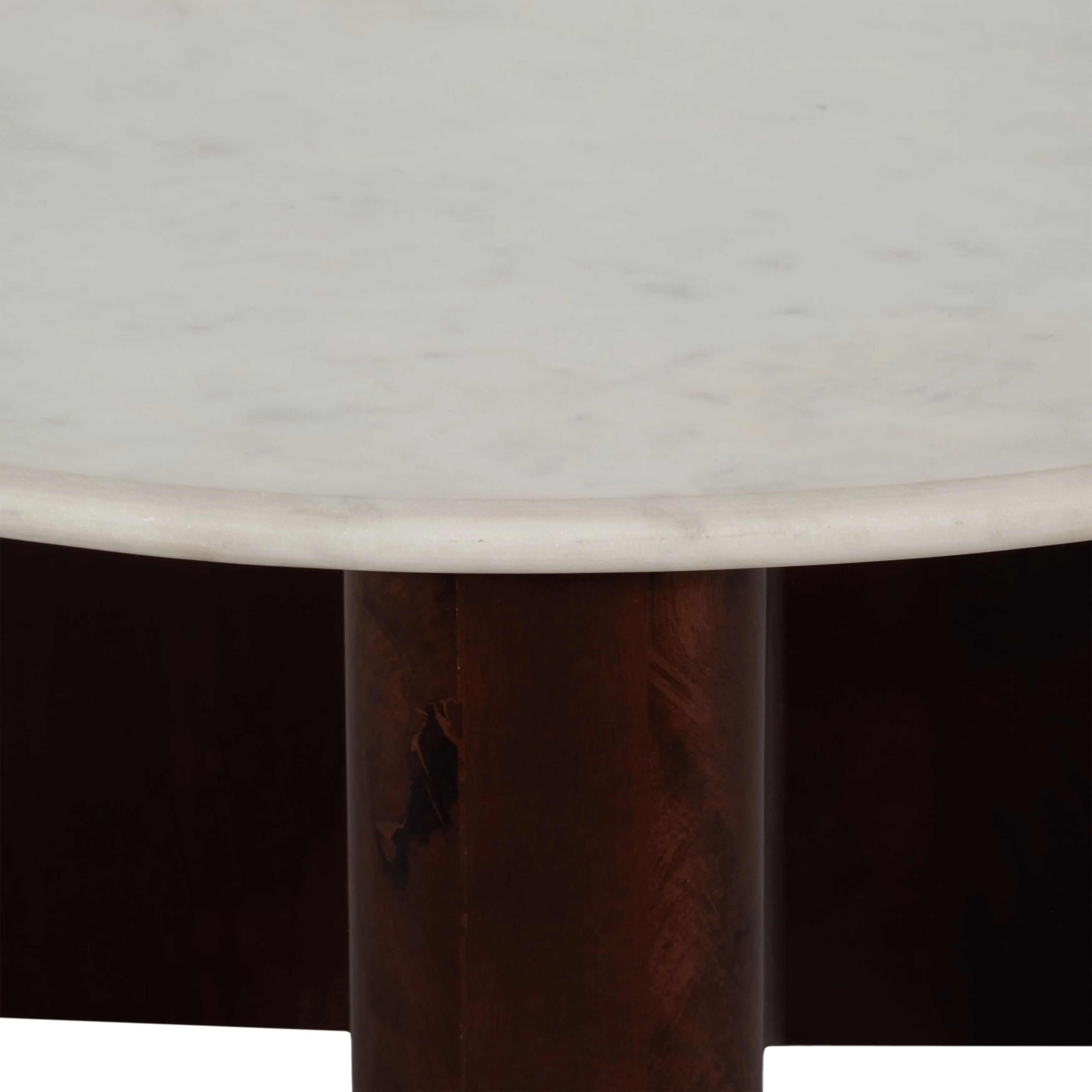 Marble/Wood, 30"Dx17"H Round Cffee Tbl,Wlnt/Wht Kd