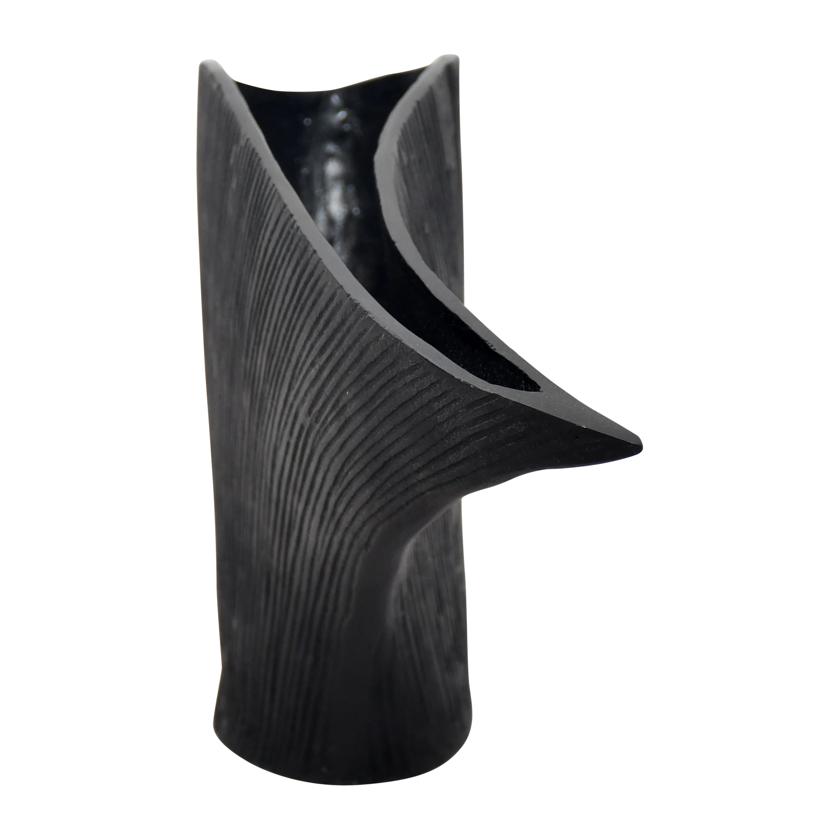 Metal, 12" Corinth Small Black Vase