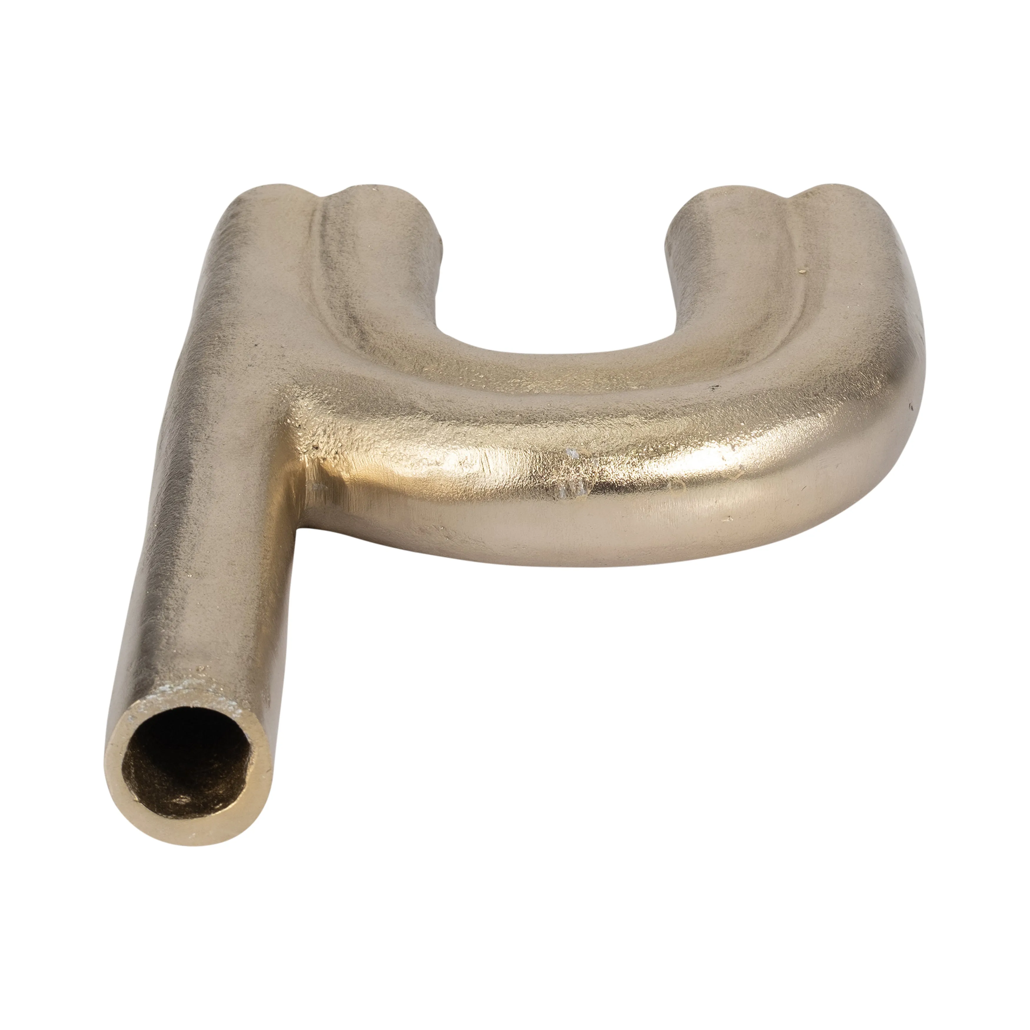 Metal, 12" Double Arch Vase, Champagne