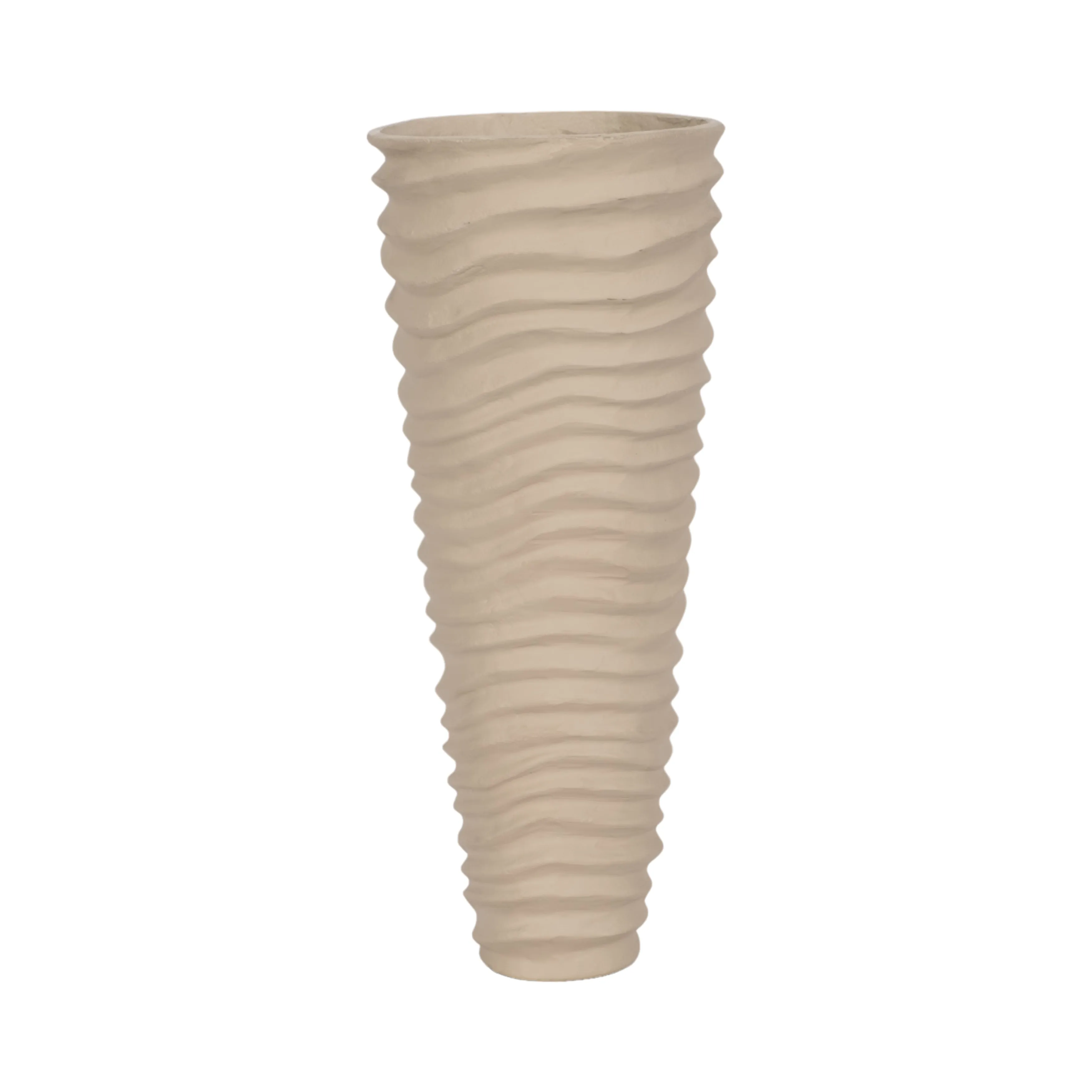 METAL 15", RUGGED VASE, IVORY/NICKEL