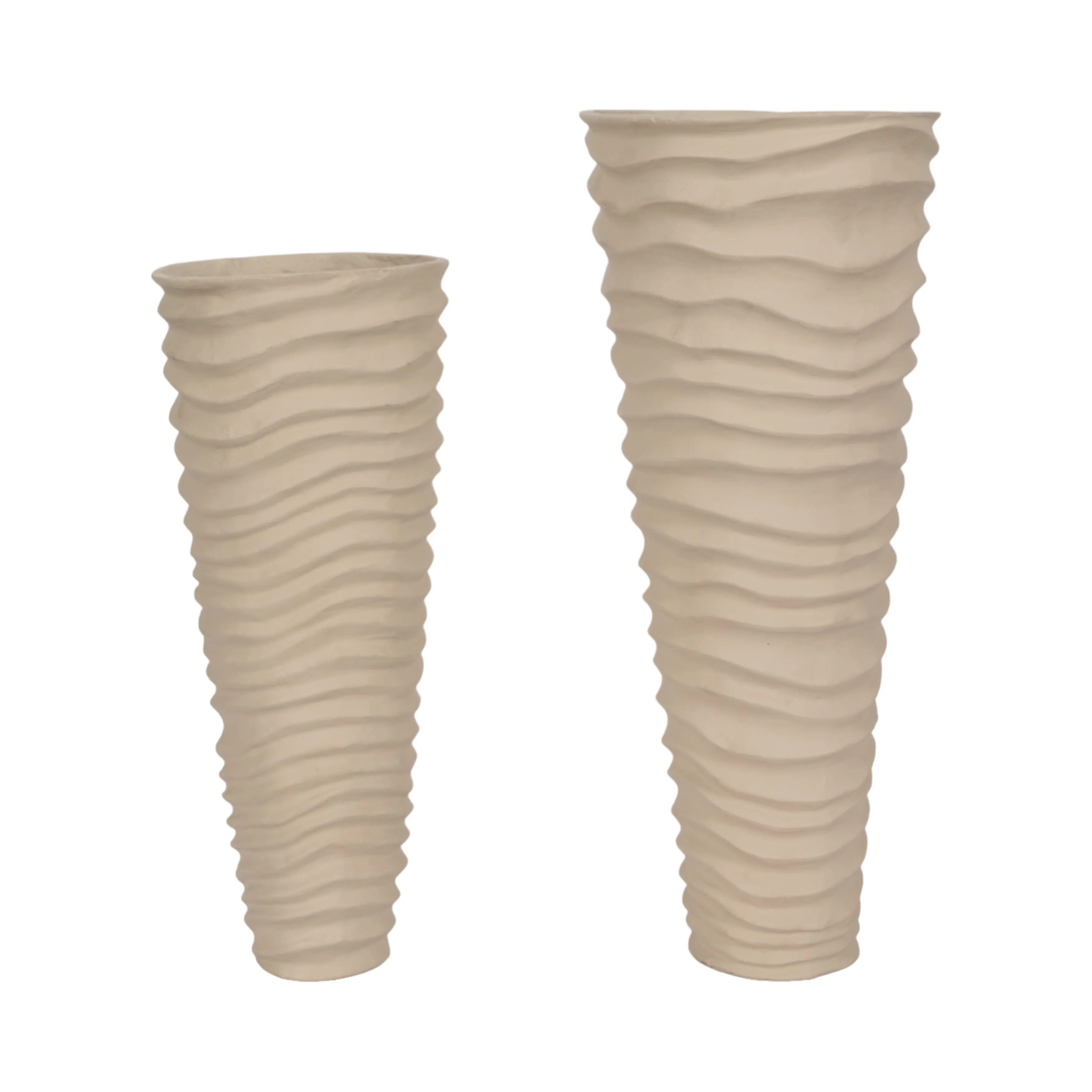 METAL 15", RUGGED VASE, IVORY/NICKEL