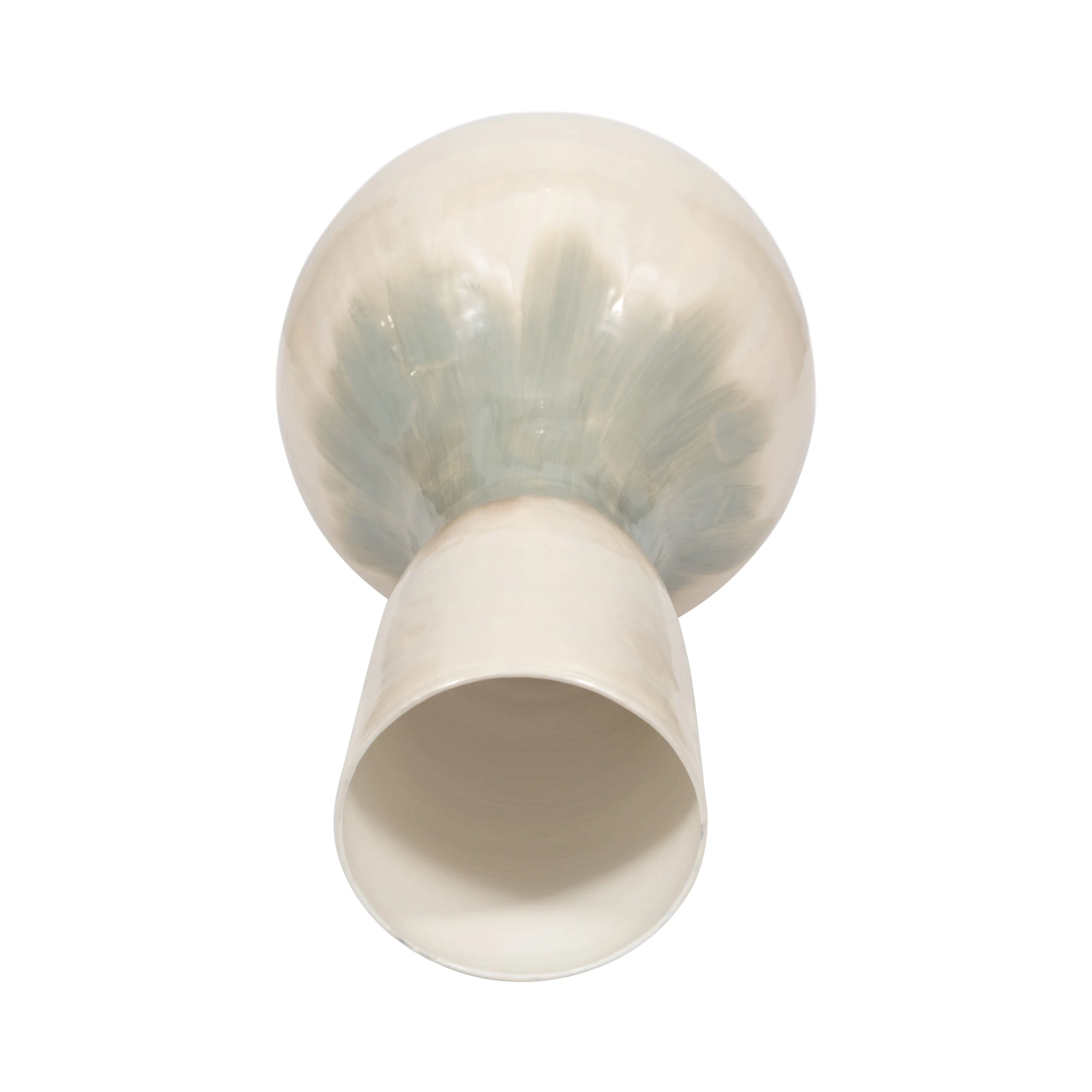 METAL, 18" BULBOUS VASE, PEARL