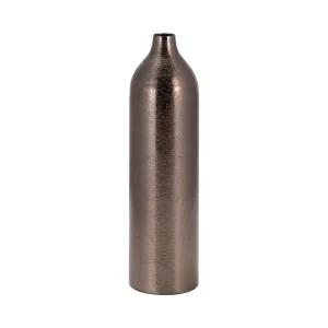 METAL, 18"H CYLINDER VASE, BLACK