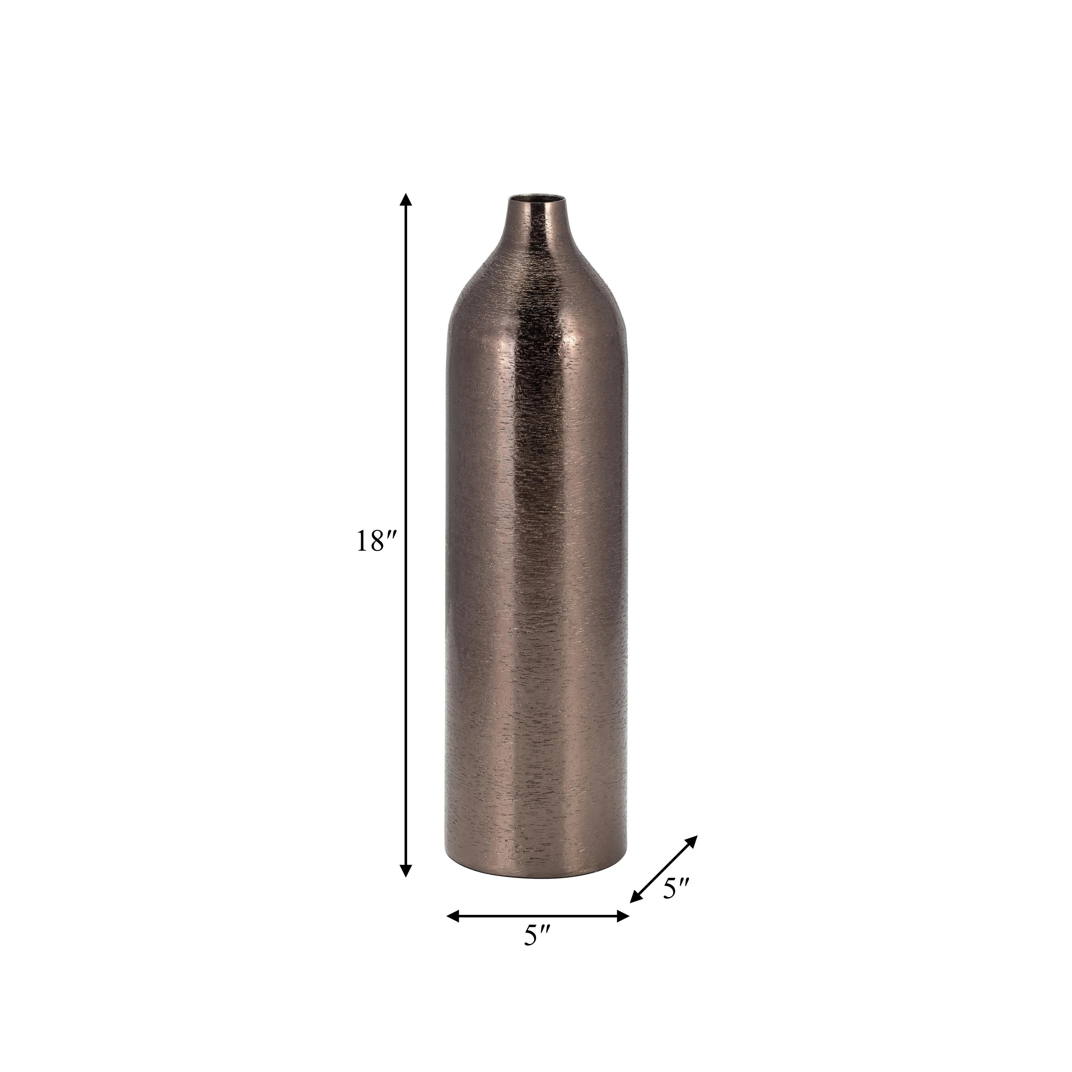 METAL, 18"H CYLINDER VASE, BLACK