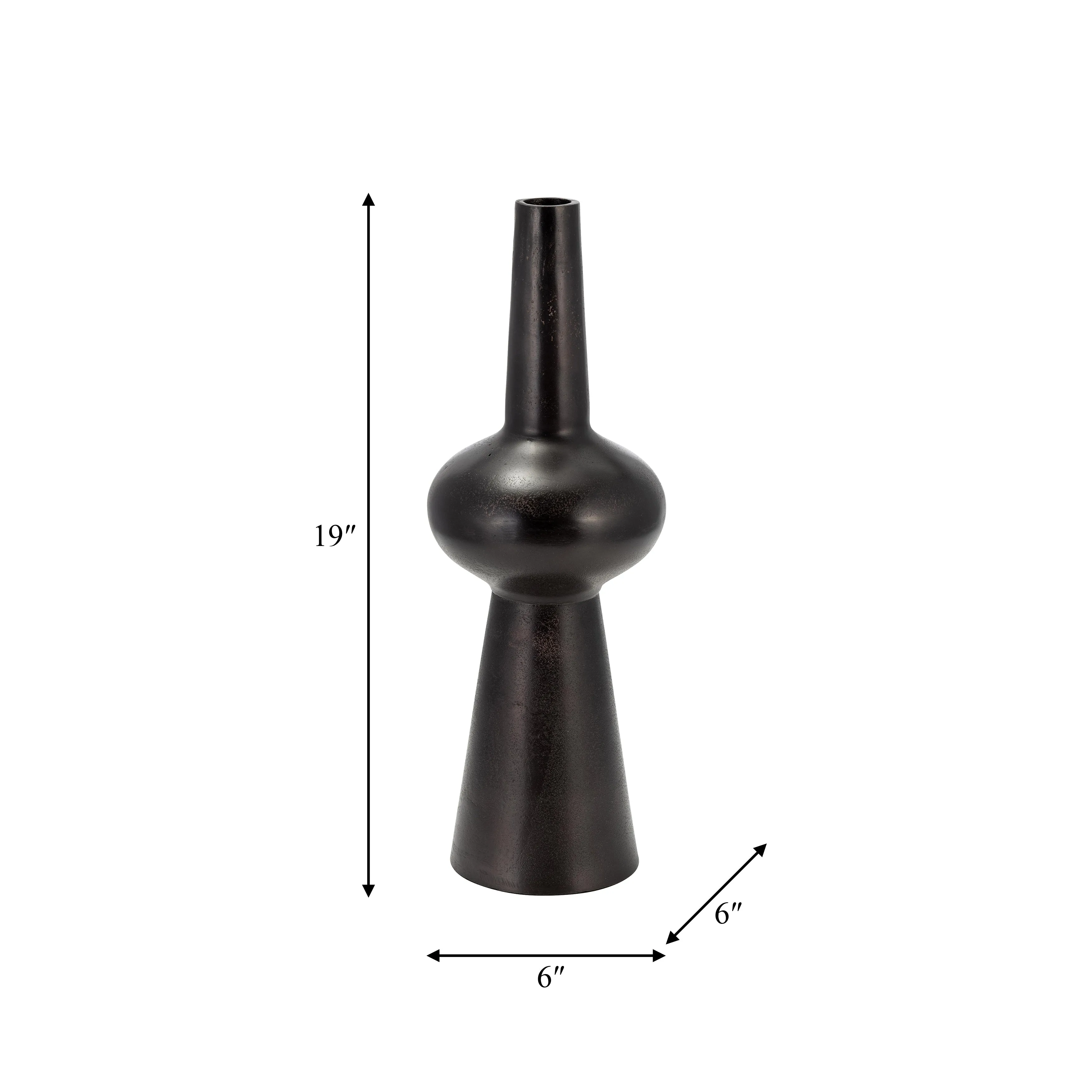 METAL, 19"H VINTAGE VASE, BRONZE