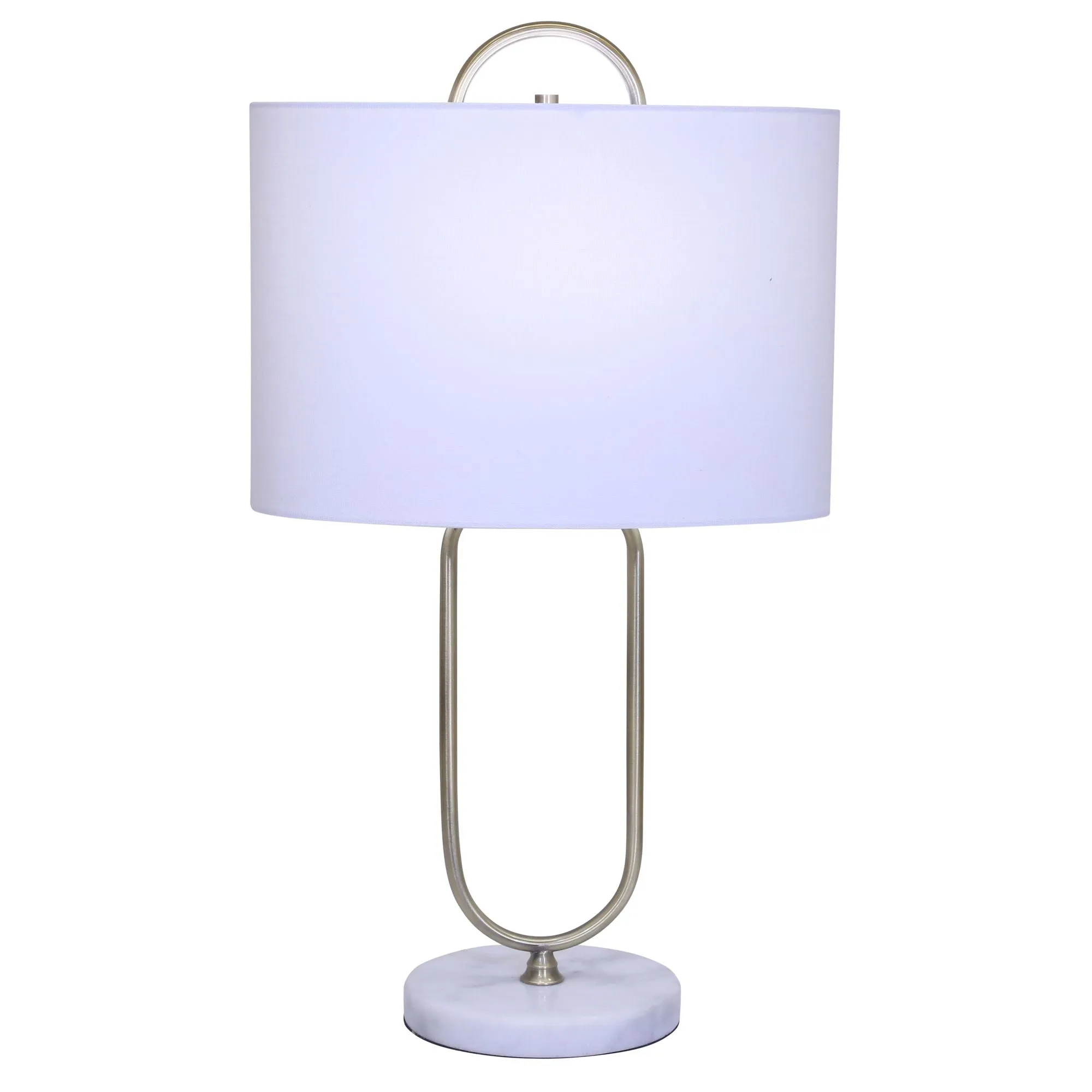 METAL 26" PAPER CLIP TABLE LAMP ON MARBLE BASE, GO