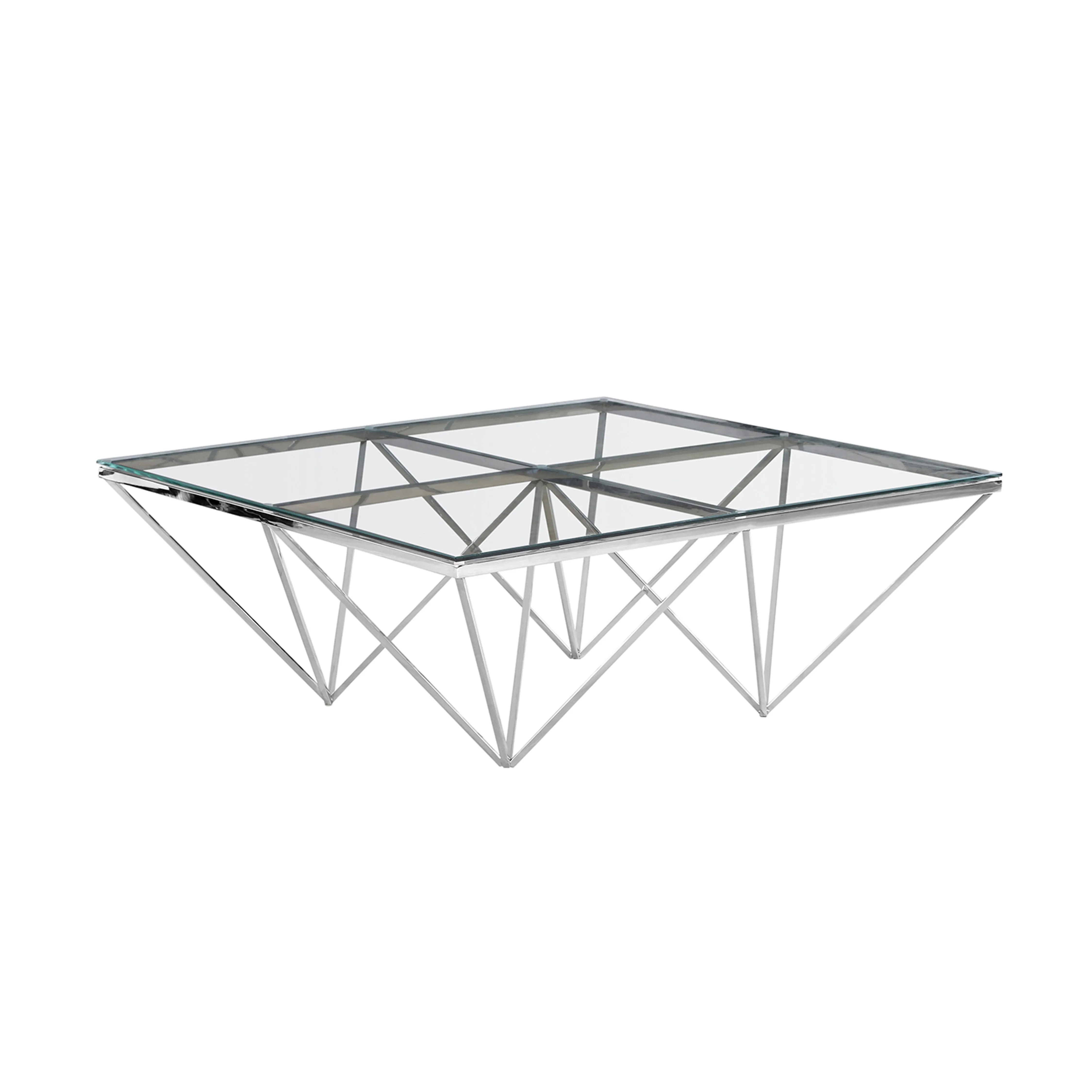Metal / Glass Cocktail Table, Silver