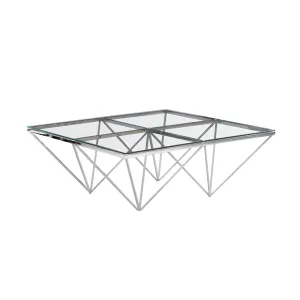 Metal / Glass Cocktail Table, Silver
