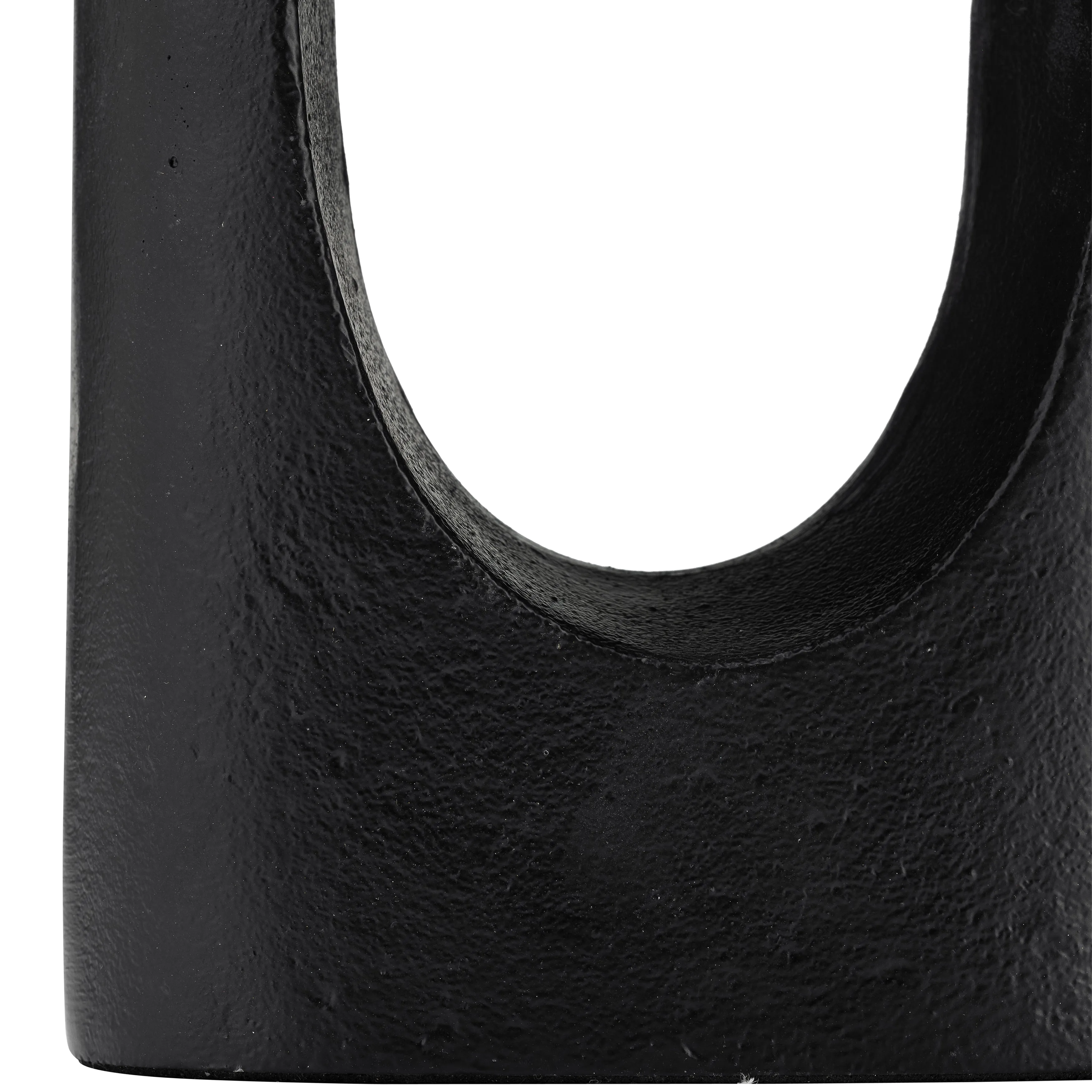 METAL,16"H,TALL MODERN OPEN CUT OUT VASE,BLACK