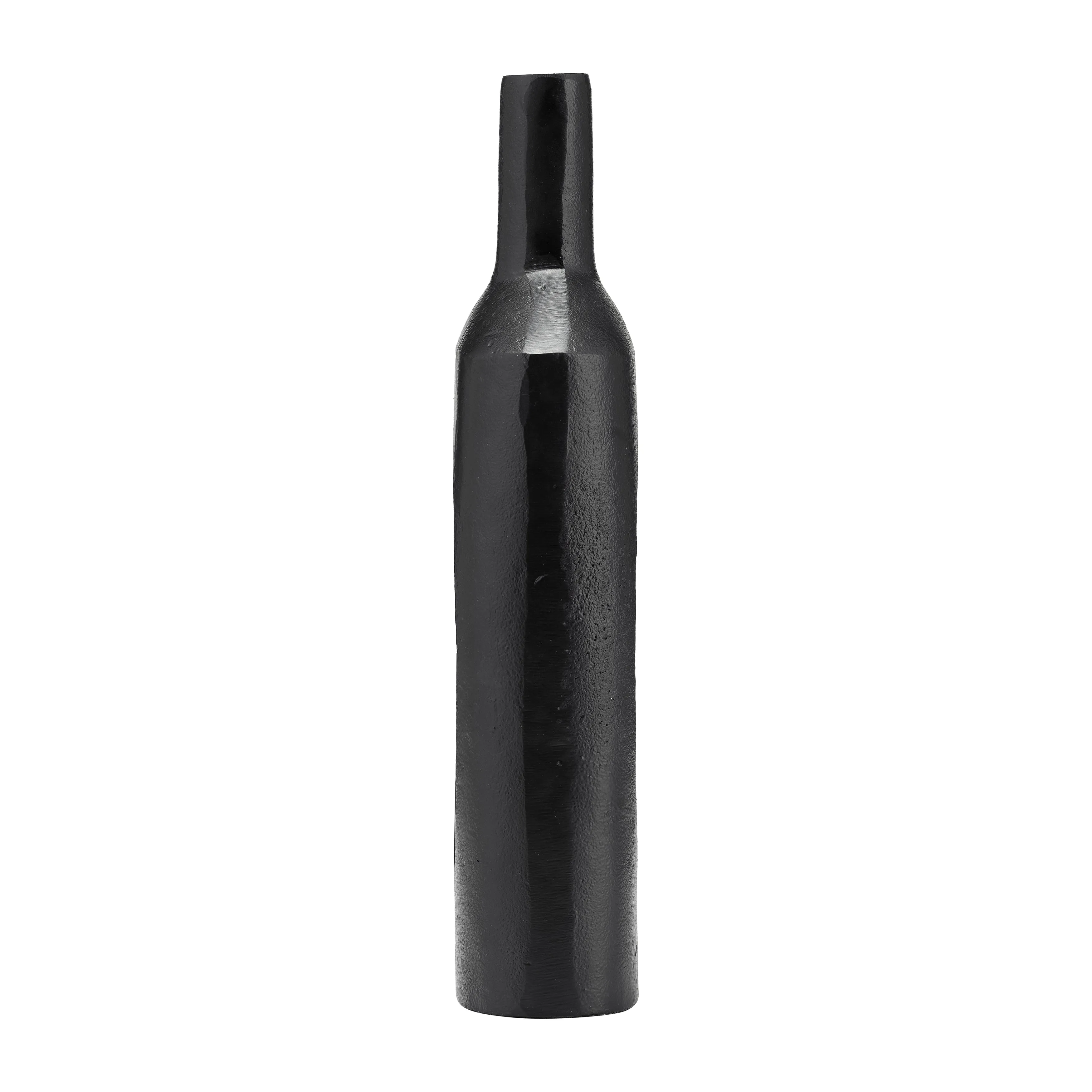 METAL,16"H,TALL MODERN OPEN CUT OUT VASE,BLACK