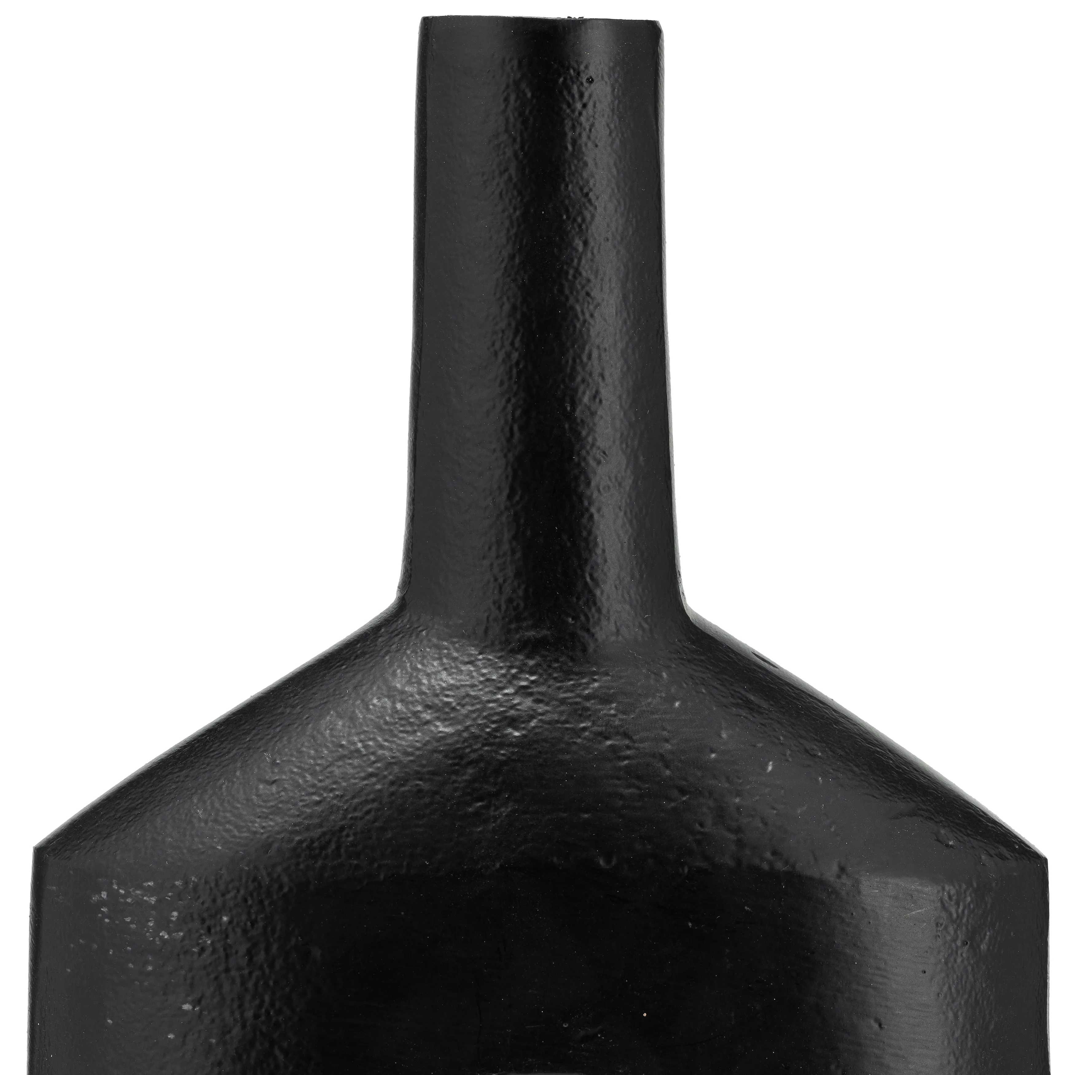 METAL,16"H,TALL MODERN OPEN CUT OUT VASE,BLACK