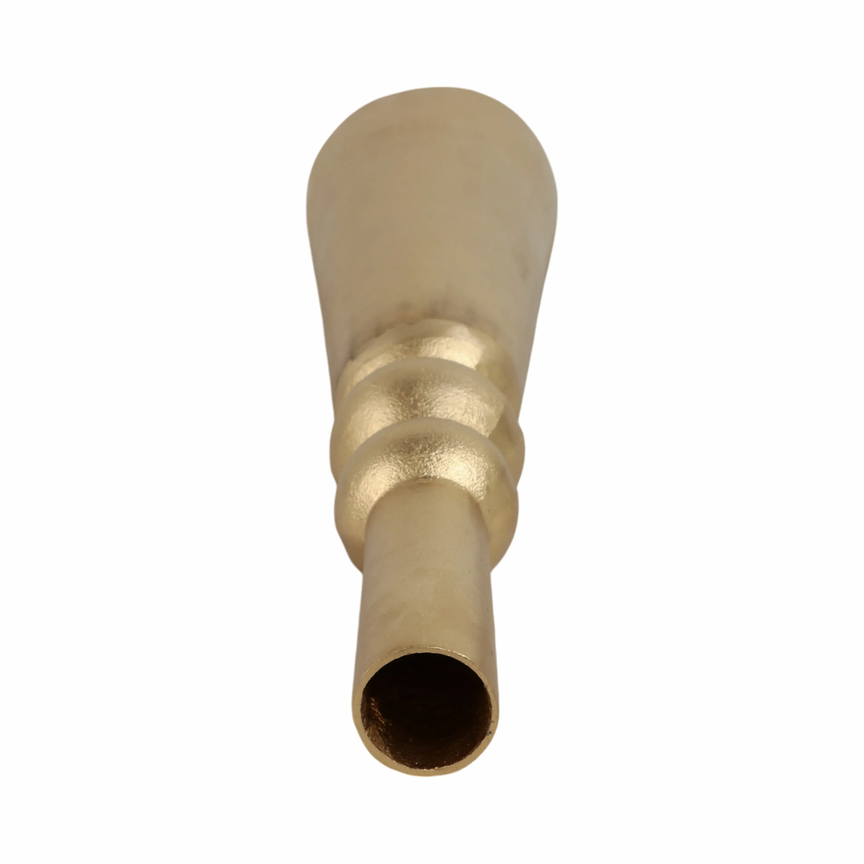 METAL,22"H,ABSTRACT PILLAR VASE,GOLD