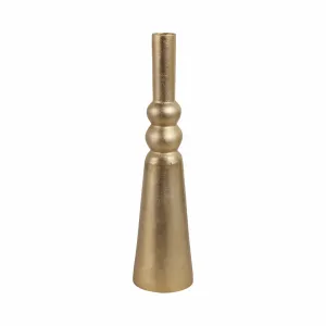 METAL,22"H,ABSTRACT PILLAR VASE,GOLD