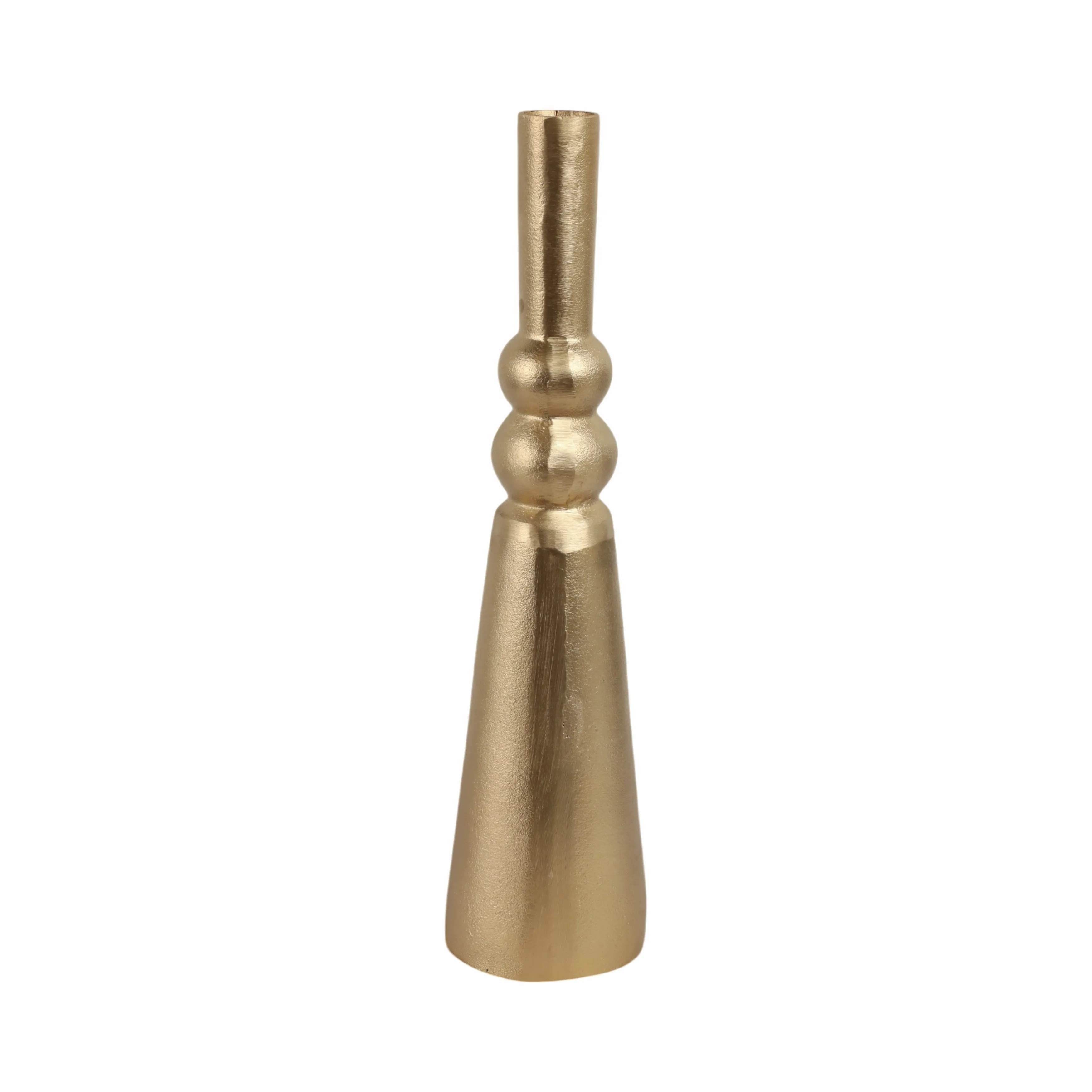METAL,22"H,ABSTRACT PILLAR VASE,GOLD