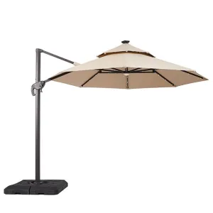 Nuti 10 Ft Round Umbrella w/ LED Light   37" Large Base