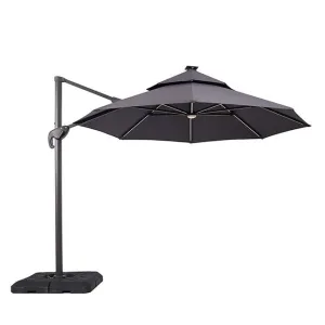 Nuti 10 Ft Round Umbrella w/ LED Light   37" Large Base