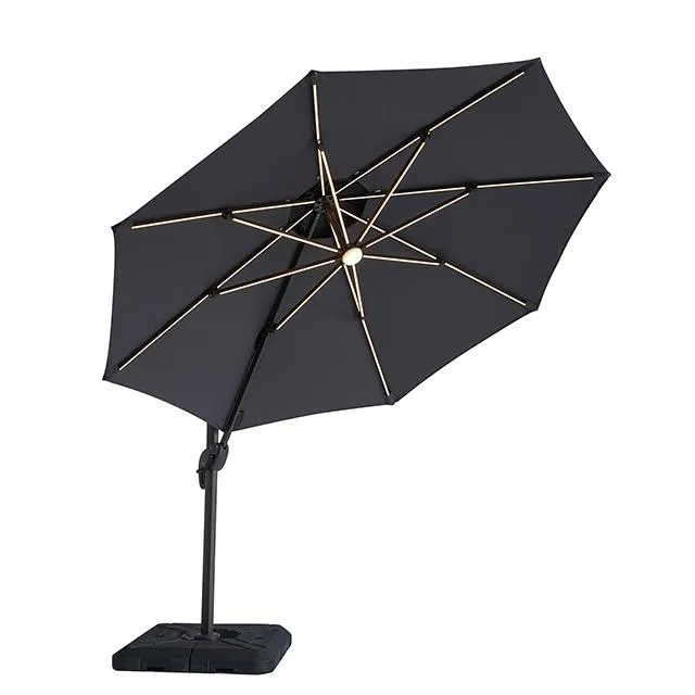 Nuti 10 Ft Round Umbrella w/ LED Light   37" Large Base