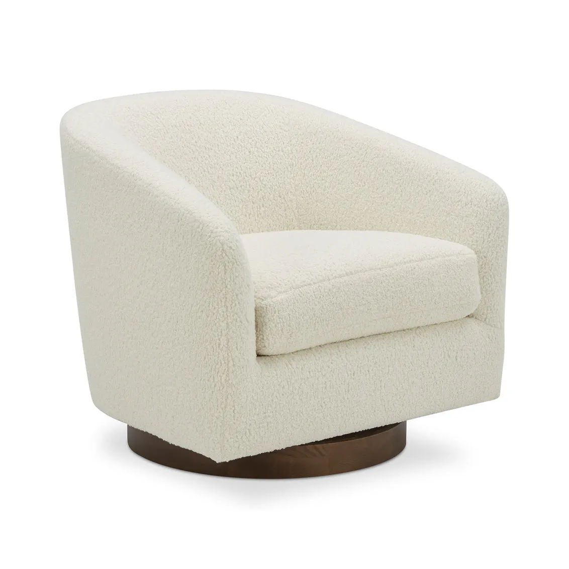 Oscy Swivel Chair Vegan Shearling White