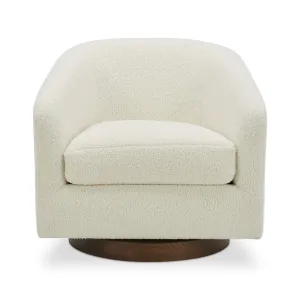 Oscy Swivel Chair Vegan Shearling White