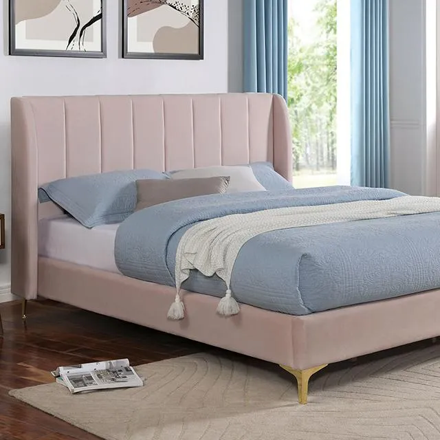 PEARL Queen Bed, Light Pink