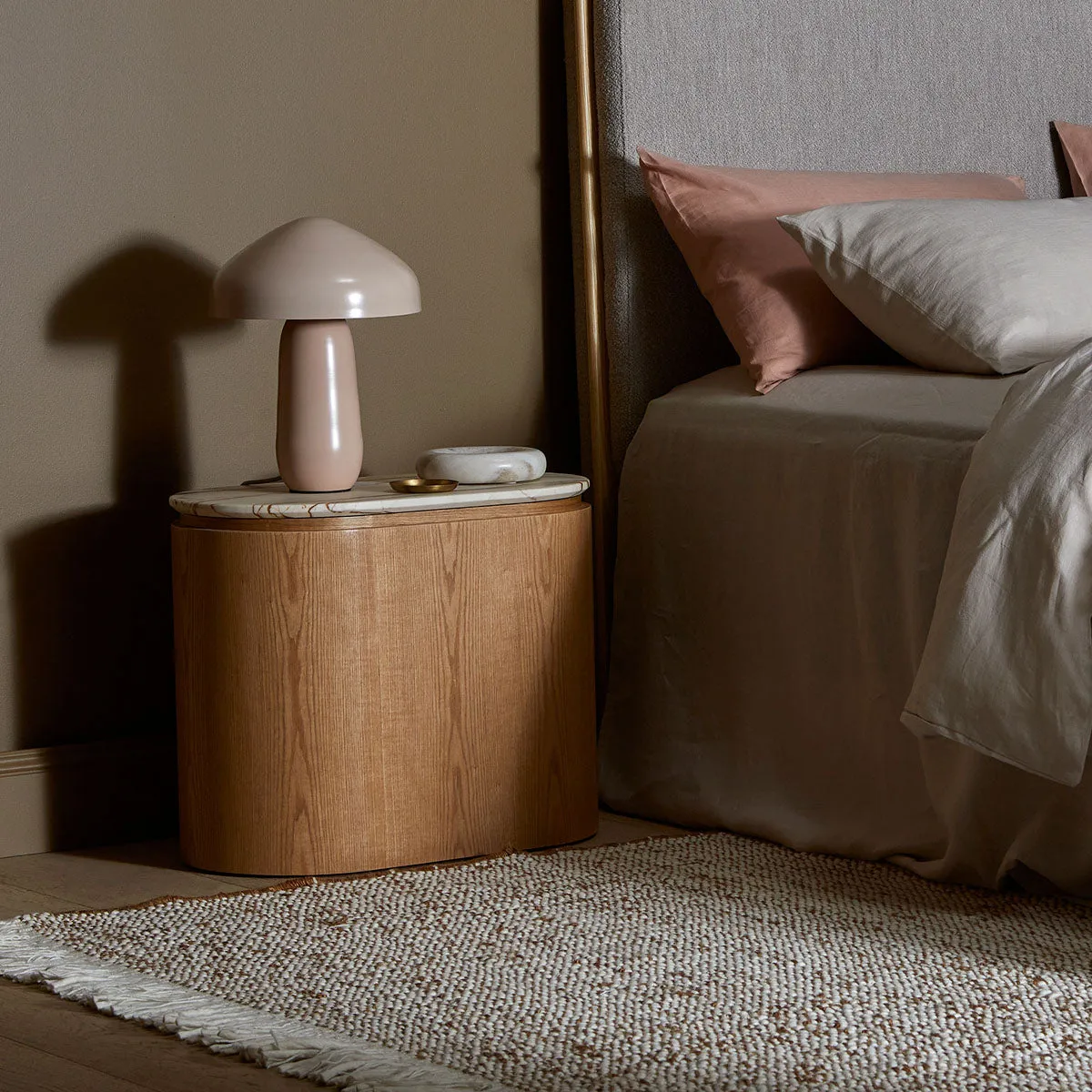Pluto Oval Marble Side Table