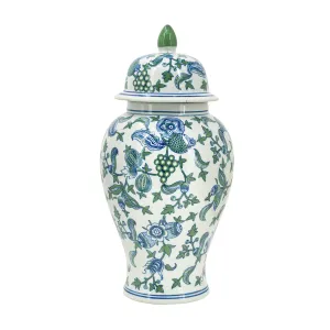 Porcelain Blue And White Cherry Blossom Ginger Jar