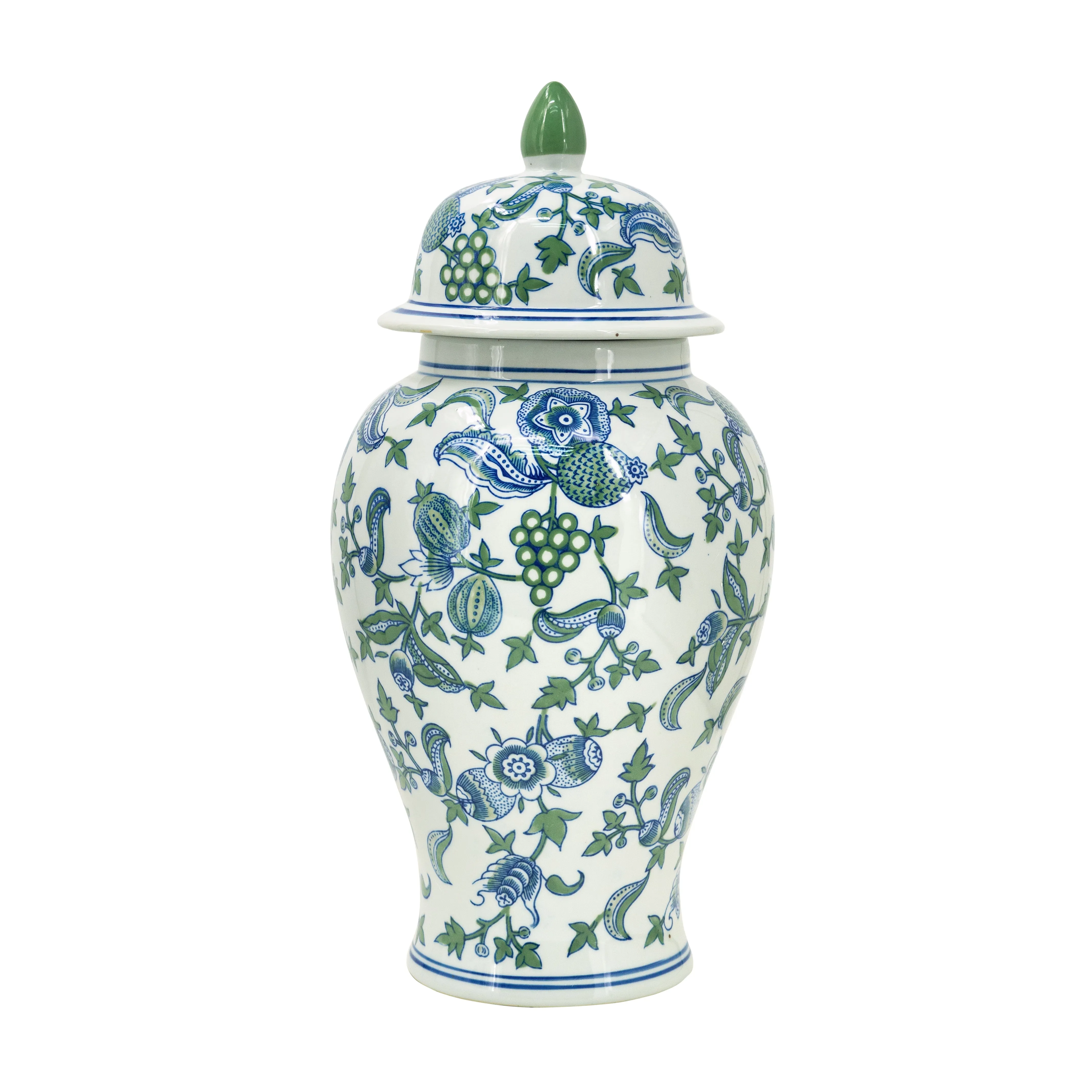Porcelain Blue And White Cherry Blossom Ginger Jar