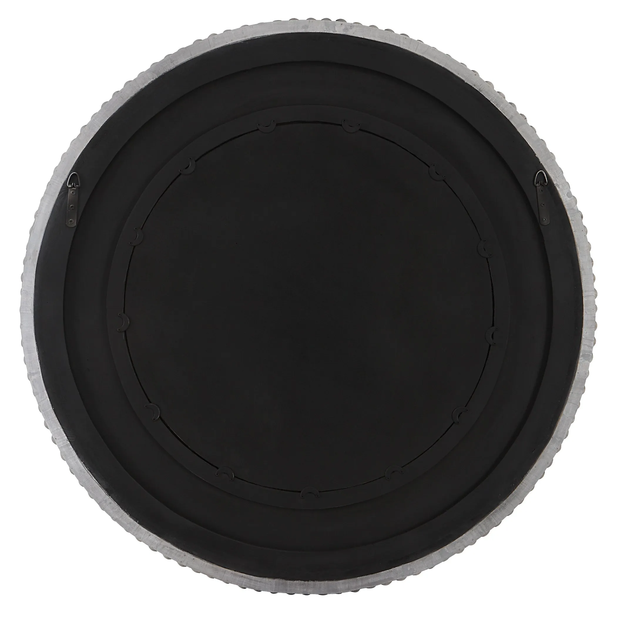 Portside Round Mirror, Gray