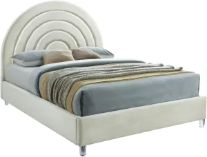 Rainbow Cream Velvet King Bed