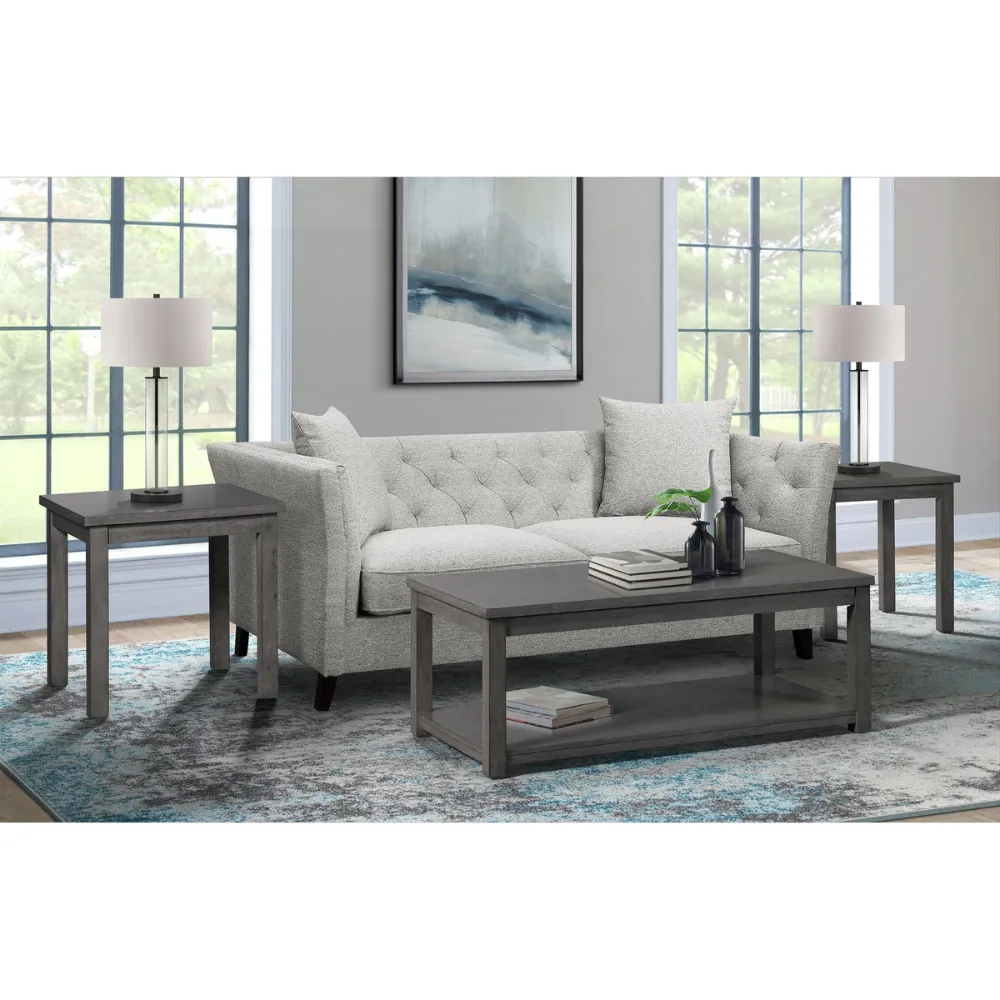 Rina Three Pack Occasional set; coffee W/ Casters in grey