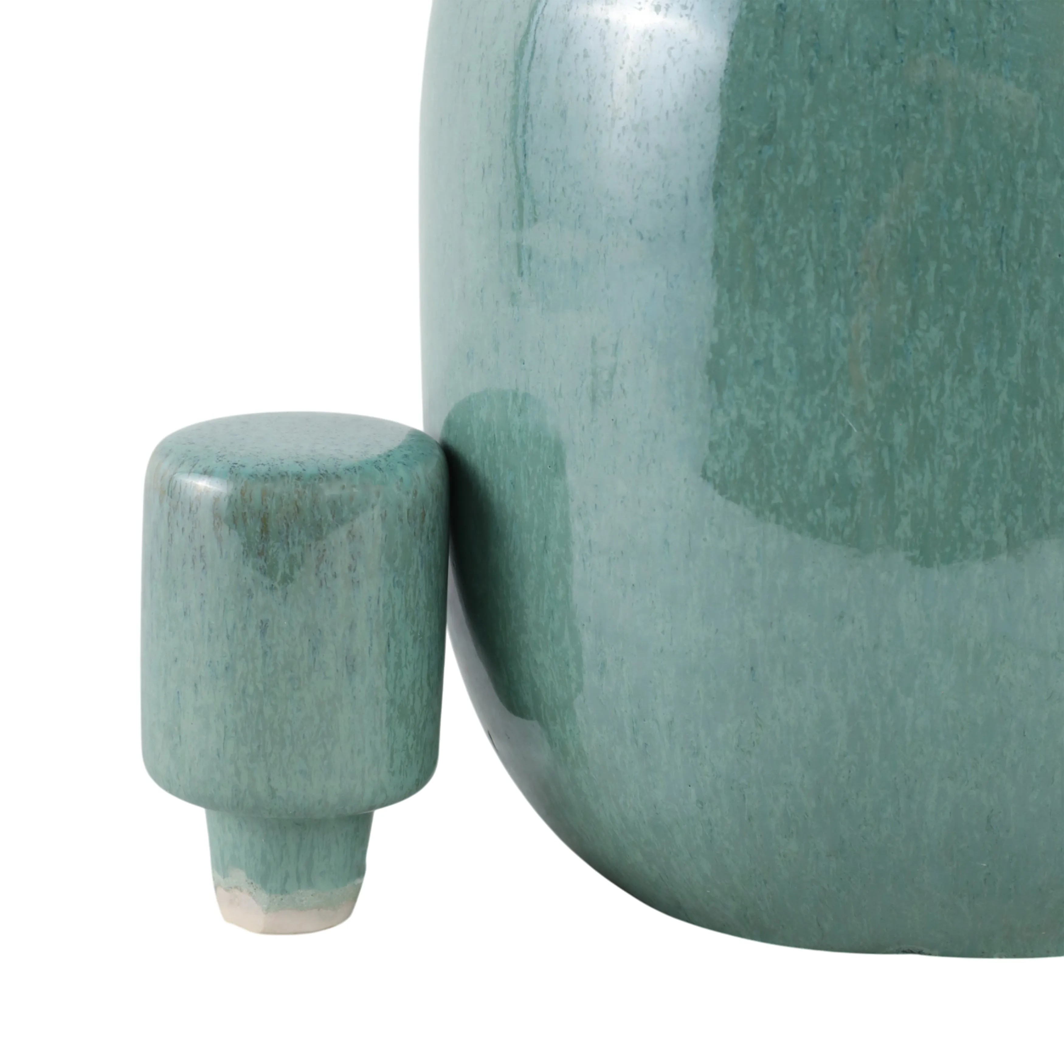 S/2 10/12" Corvallis Teal Ceramic Jars