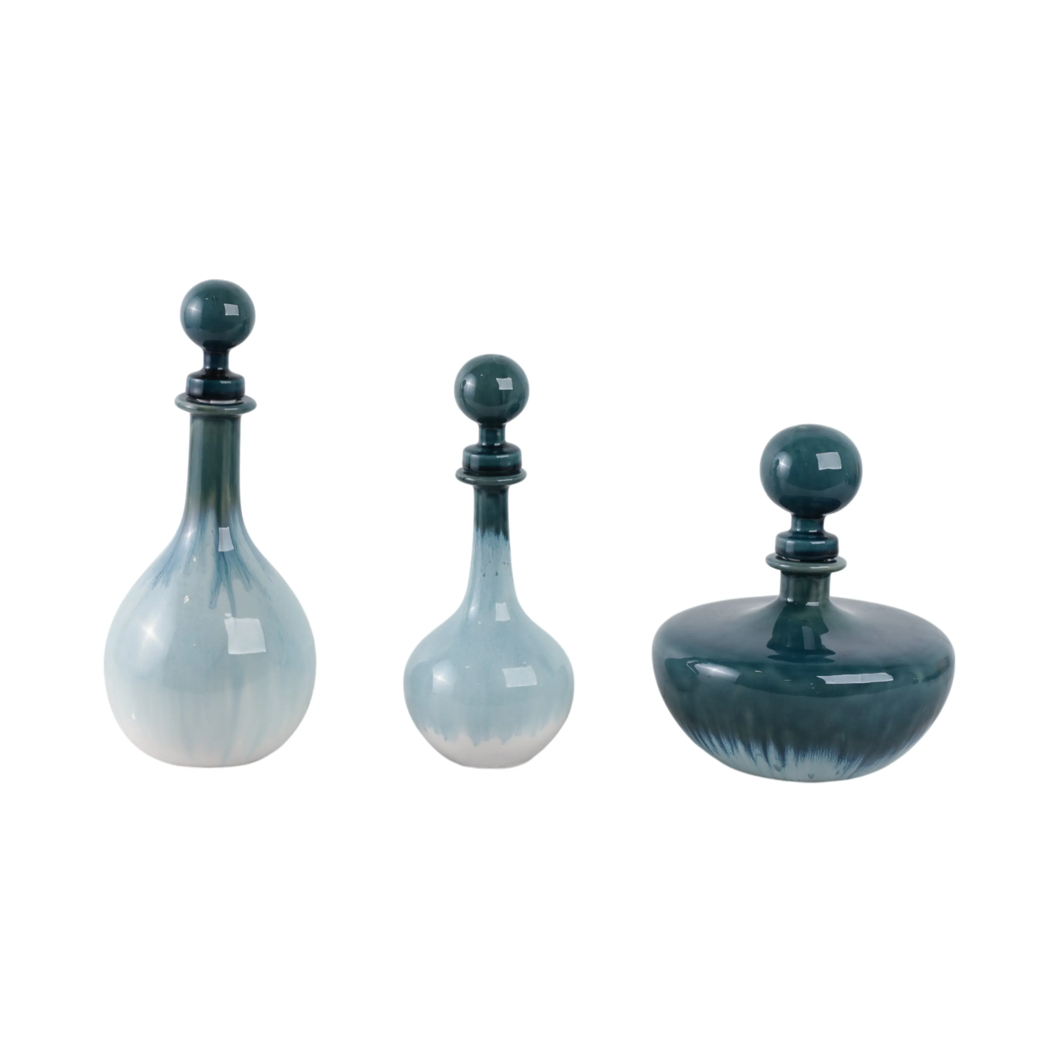 S/3 10/12/14" Astoria Ceramic Bottles