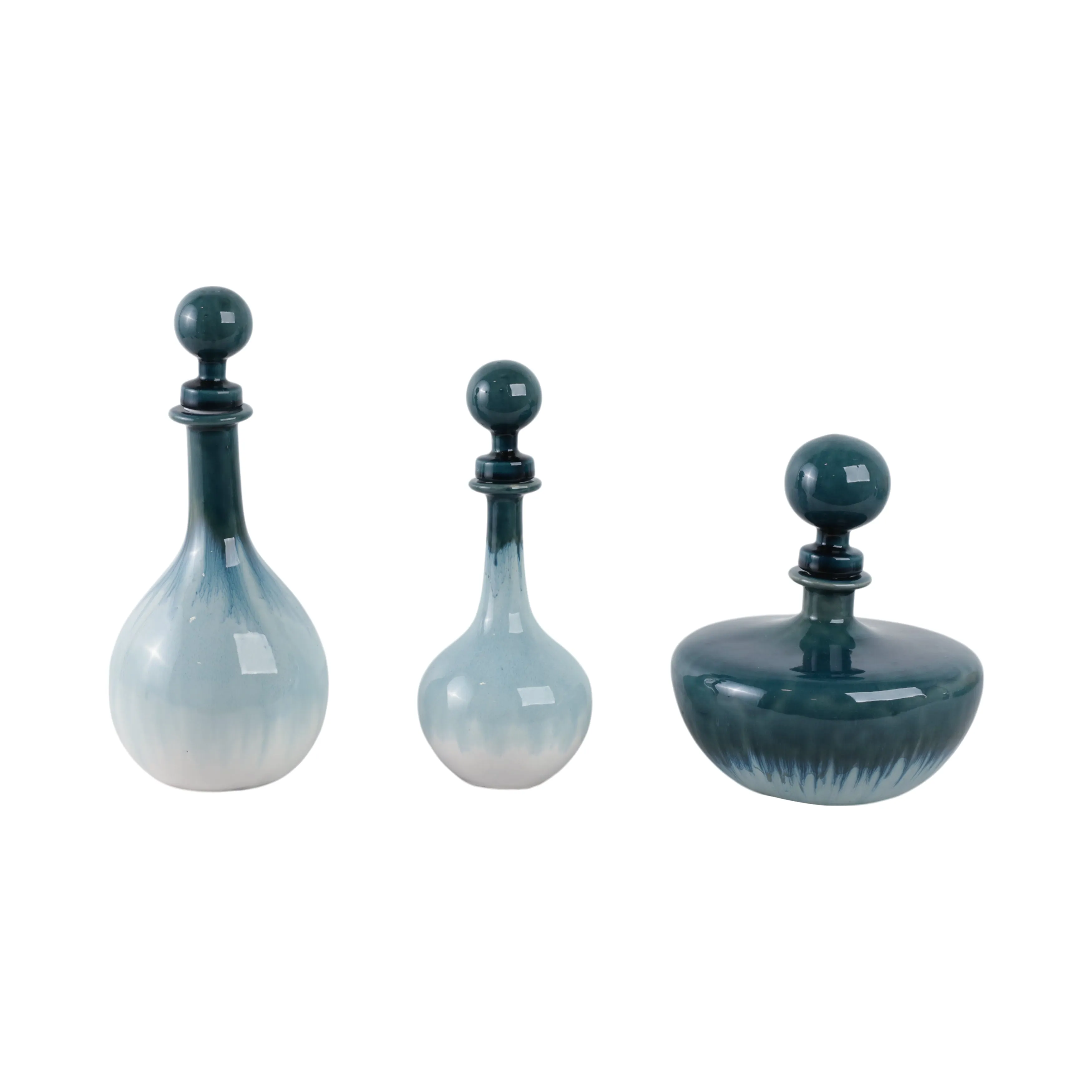 S/3 10/12/14" Astoria Ceramic Bottles