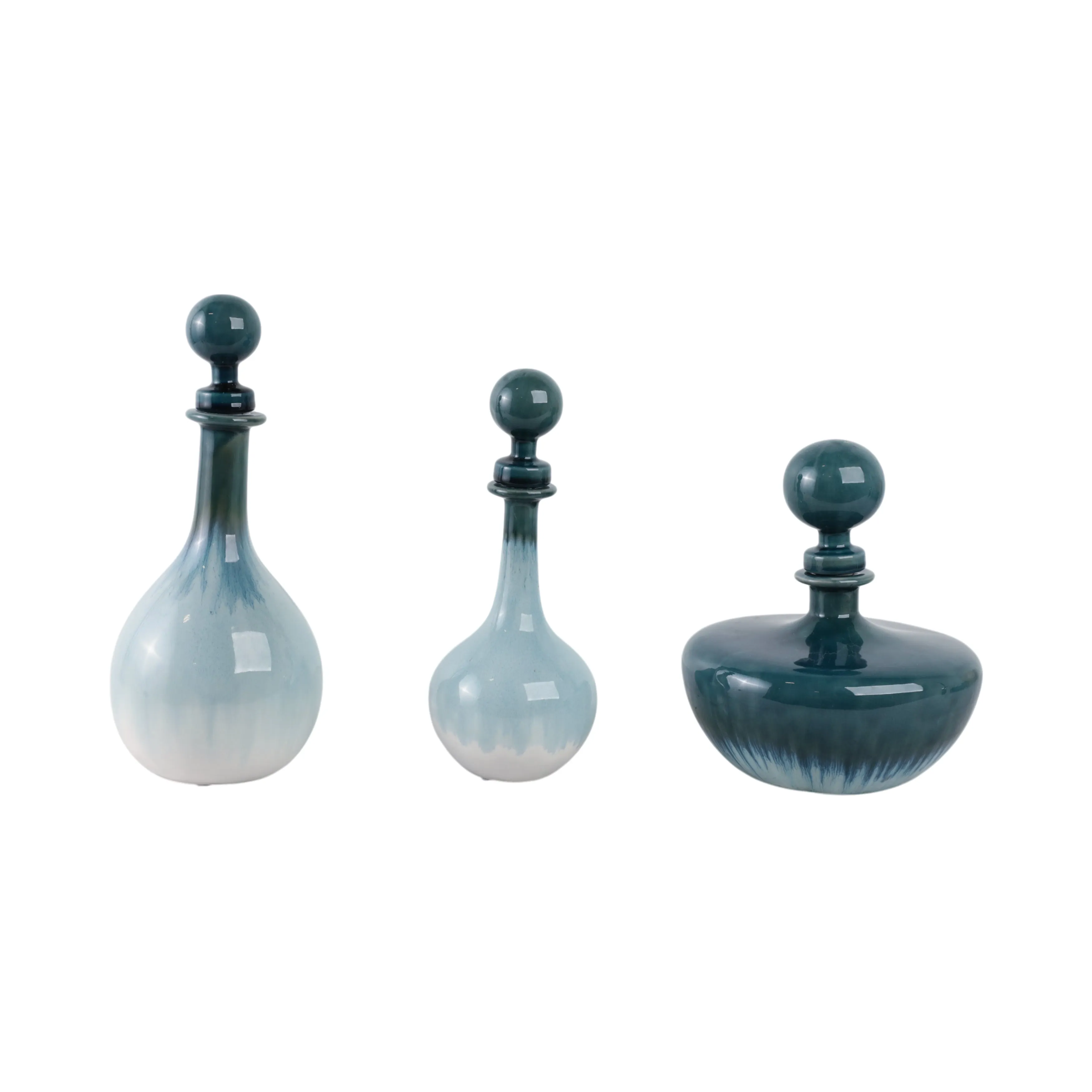 S/3 10/12/14" Astoria Ceramic Bottles