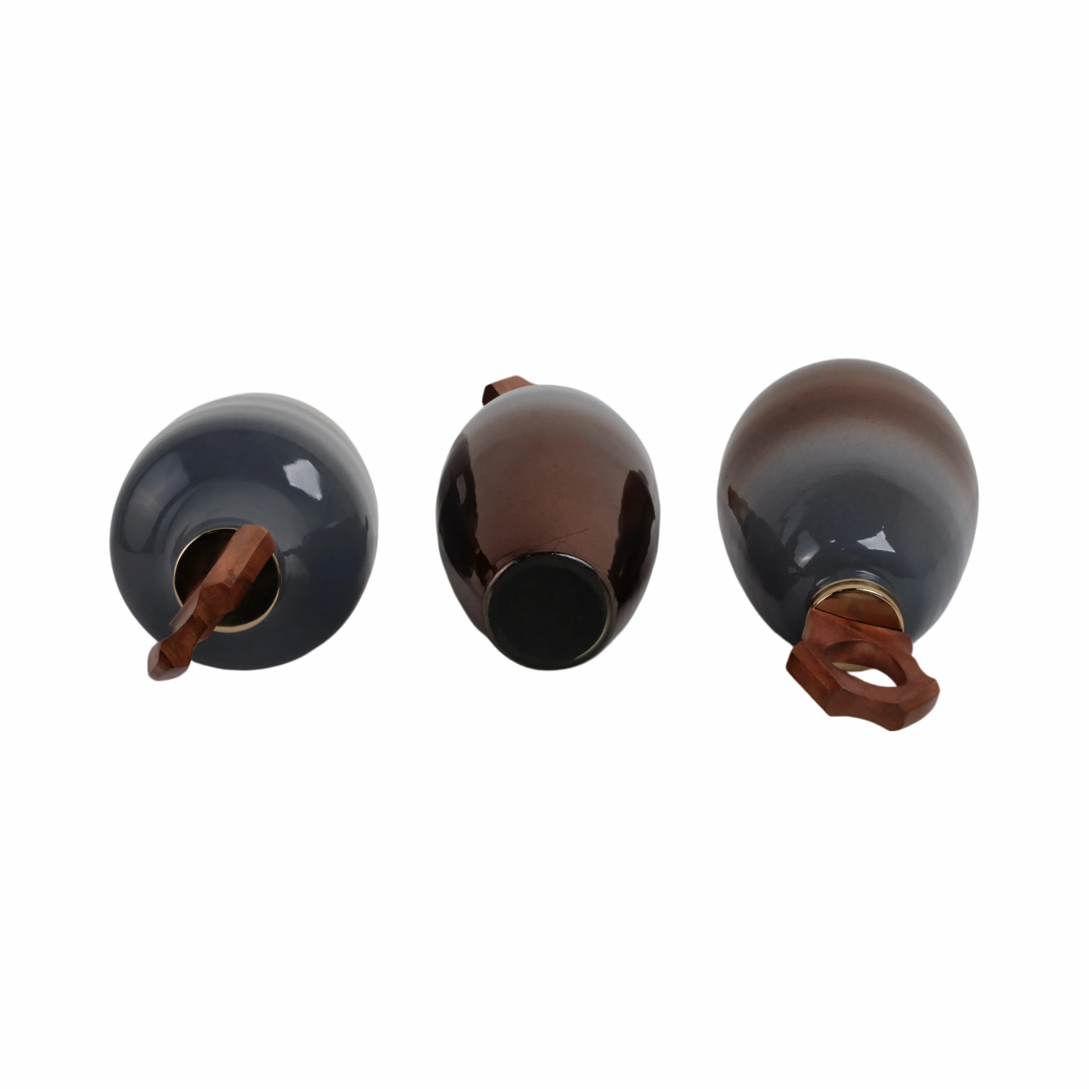 S/3 13/15/19"zimmerman Wood&glss Bttles W/stoppers